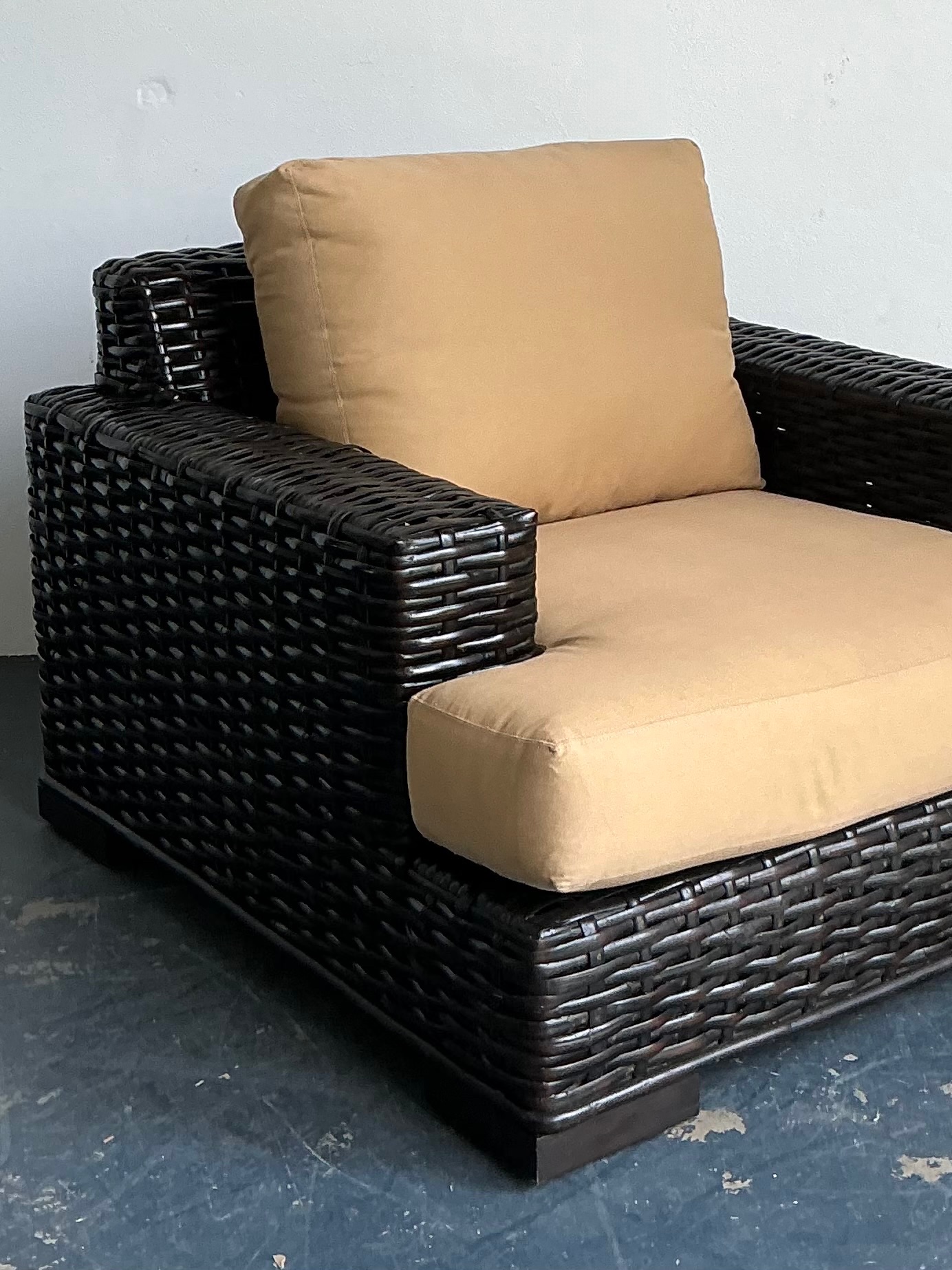 Vintage Ralph Lauren “Modern Organic” Woven Rattan Lounge Chair - Back view
