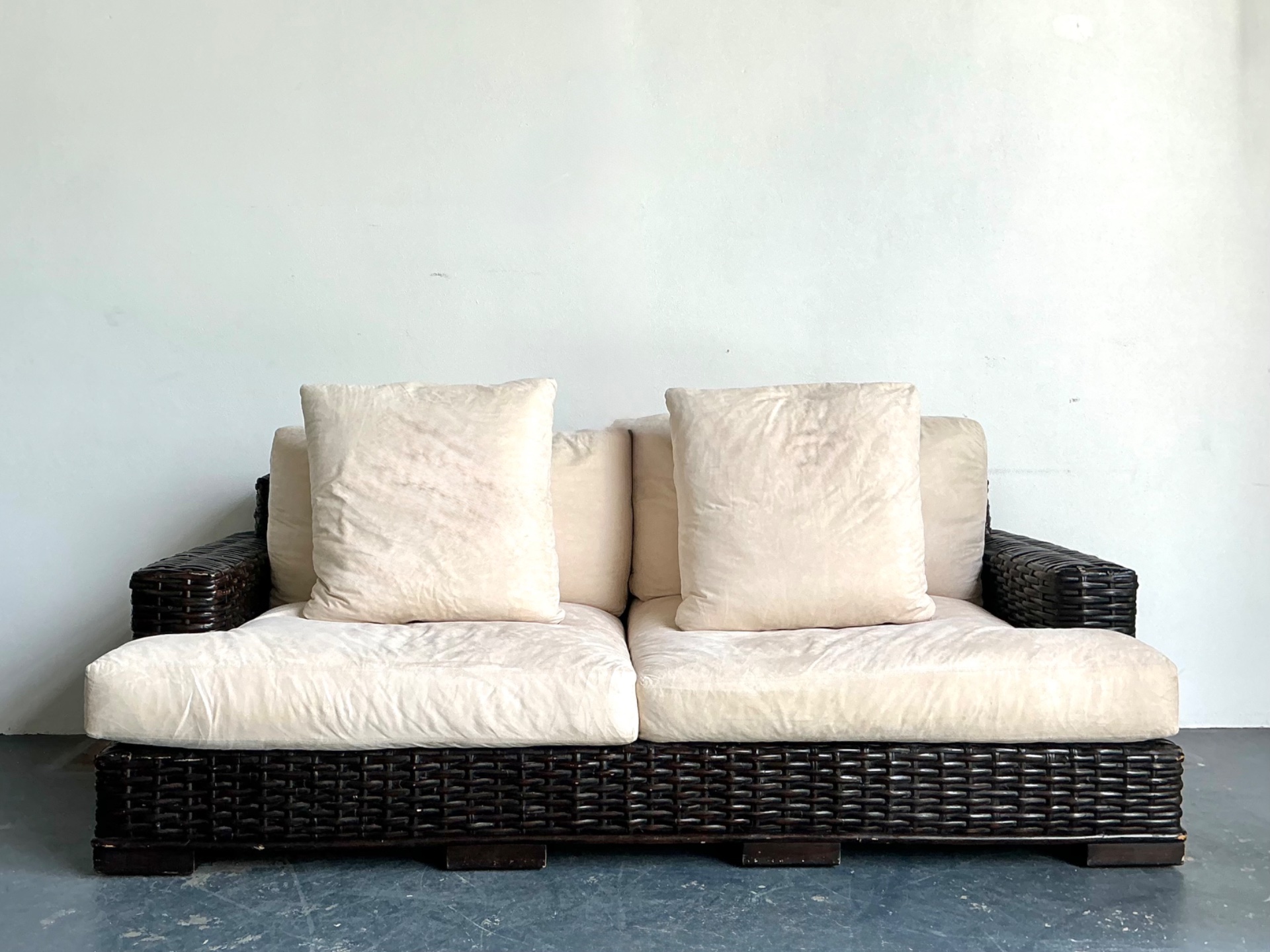 Vintage Ralph Lauren Woven Rattan Three-Seat Sofa - Side view