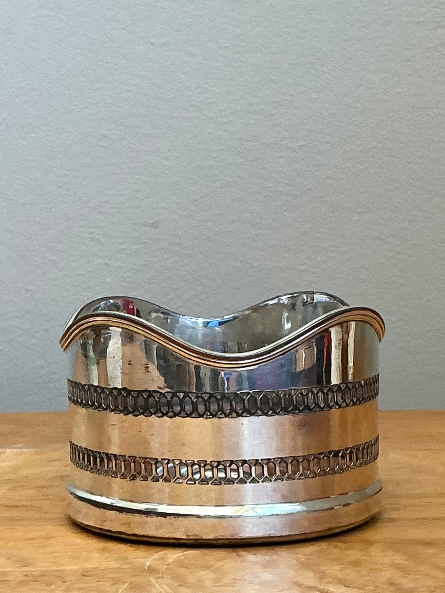 Vintage Silverplate Wine Coaster - Detail view