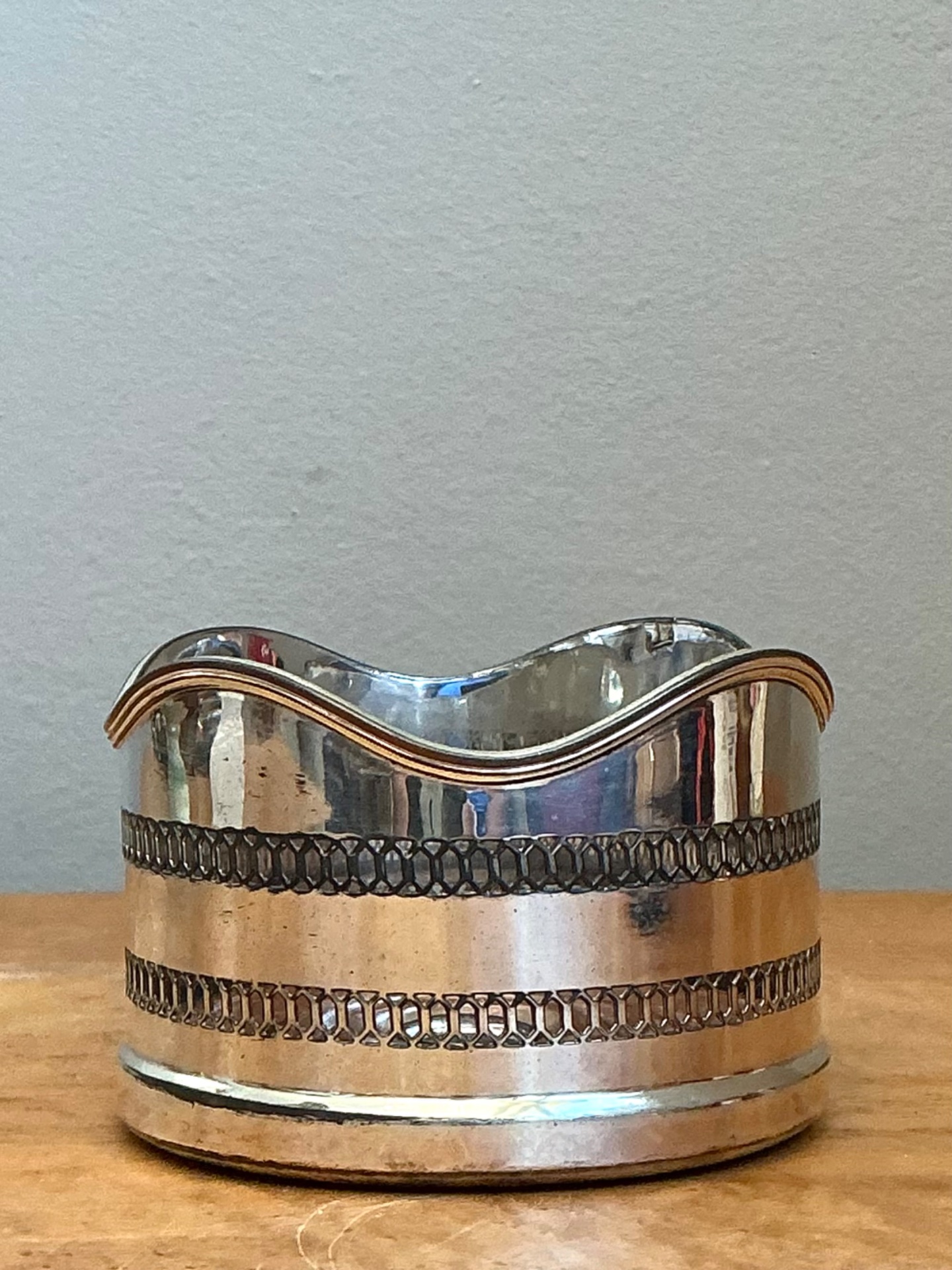Vintage Silverplate Wine Coaster - Top view