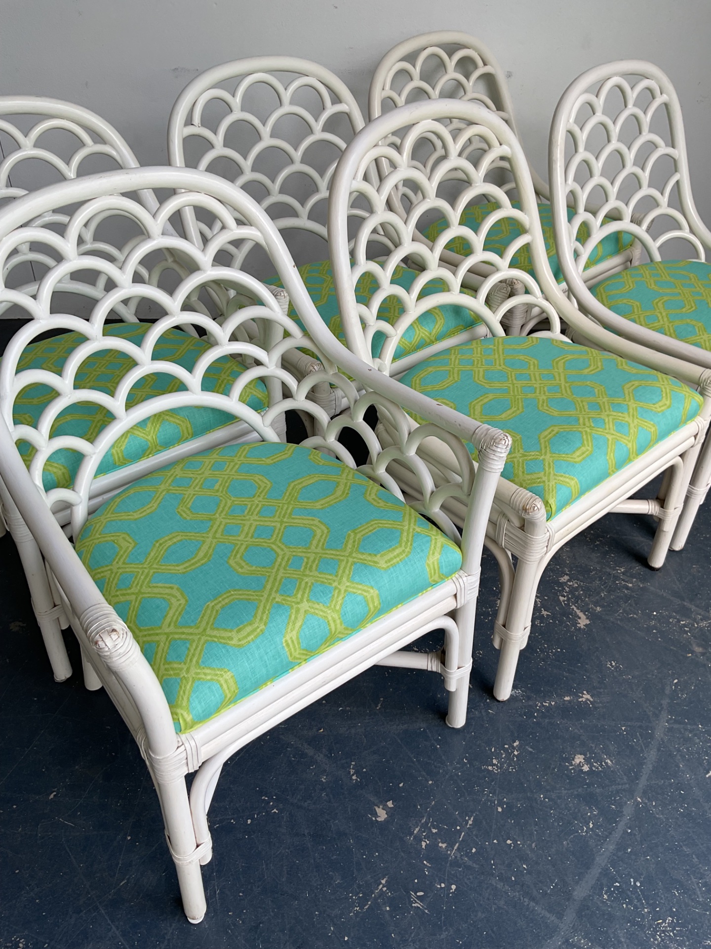 Chairs in Lilly Pulitzer for Lee Jofa “Well Connected” Set of 6 - Top view