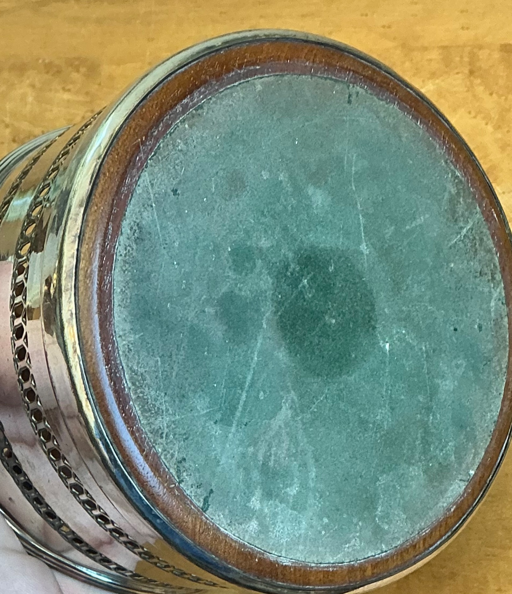 Vintage Silverplate Wine Coaster - Top view