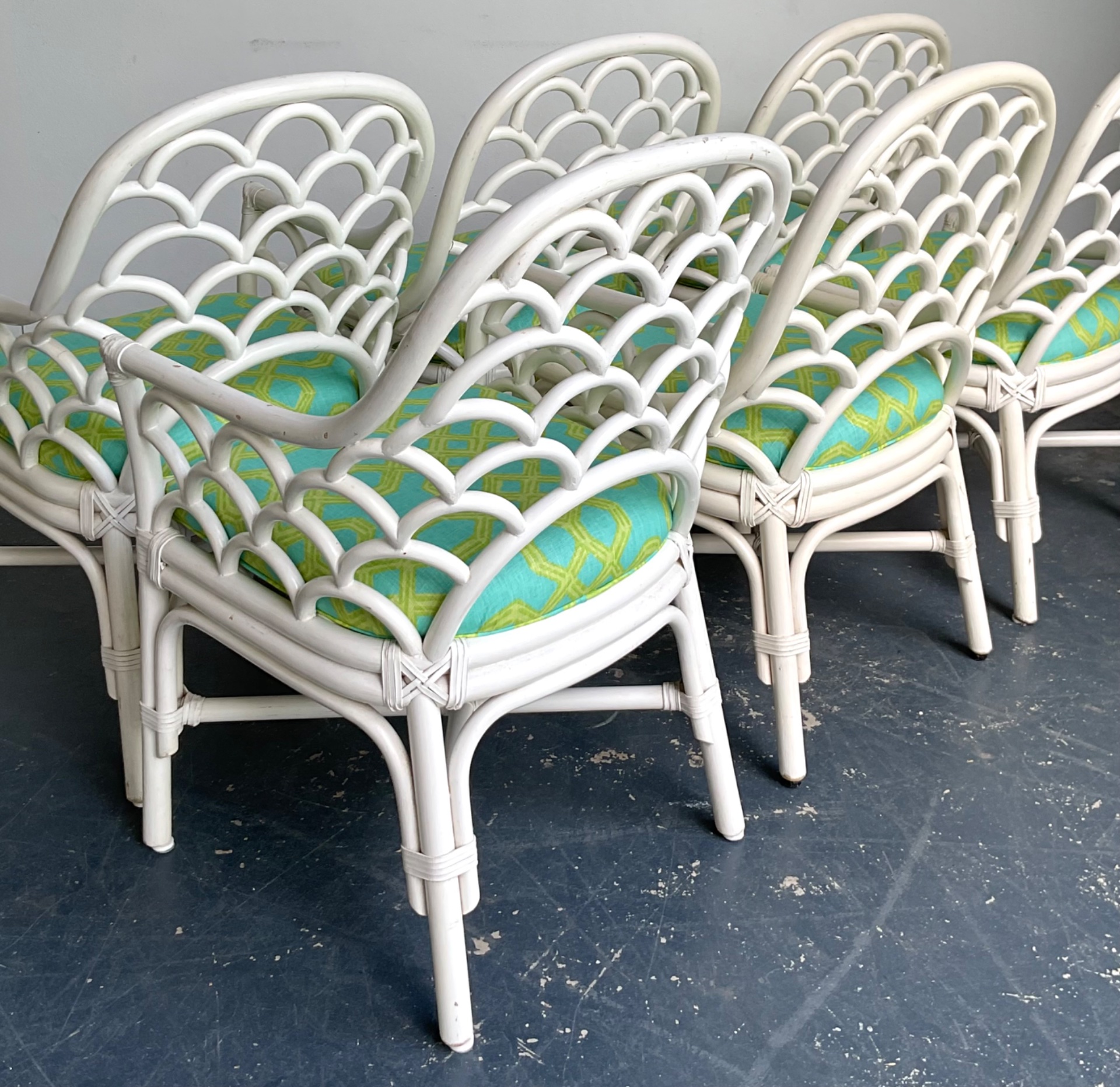 Chairs in Lilly Pulitzer for Lee Jofa “Well Connected” Set of 6 - Detail view
