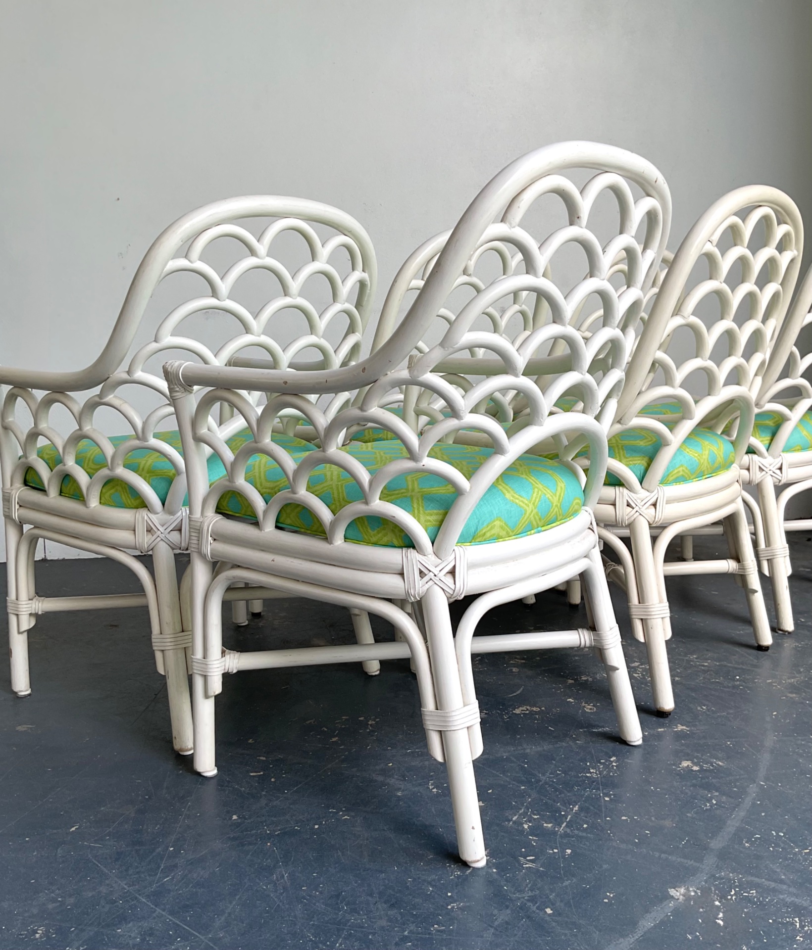 Chairs in Lilly Pulitzer for Lee Jofa “Well Connected” Set of 6 - Back view