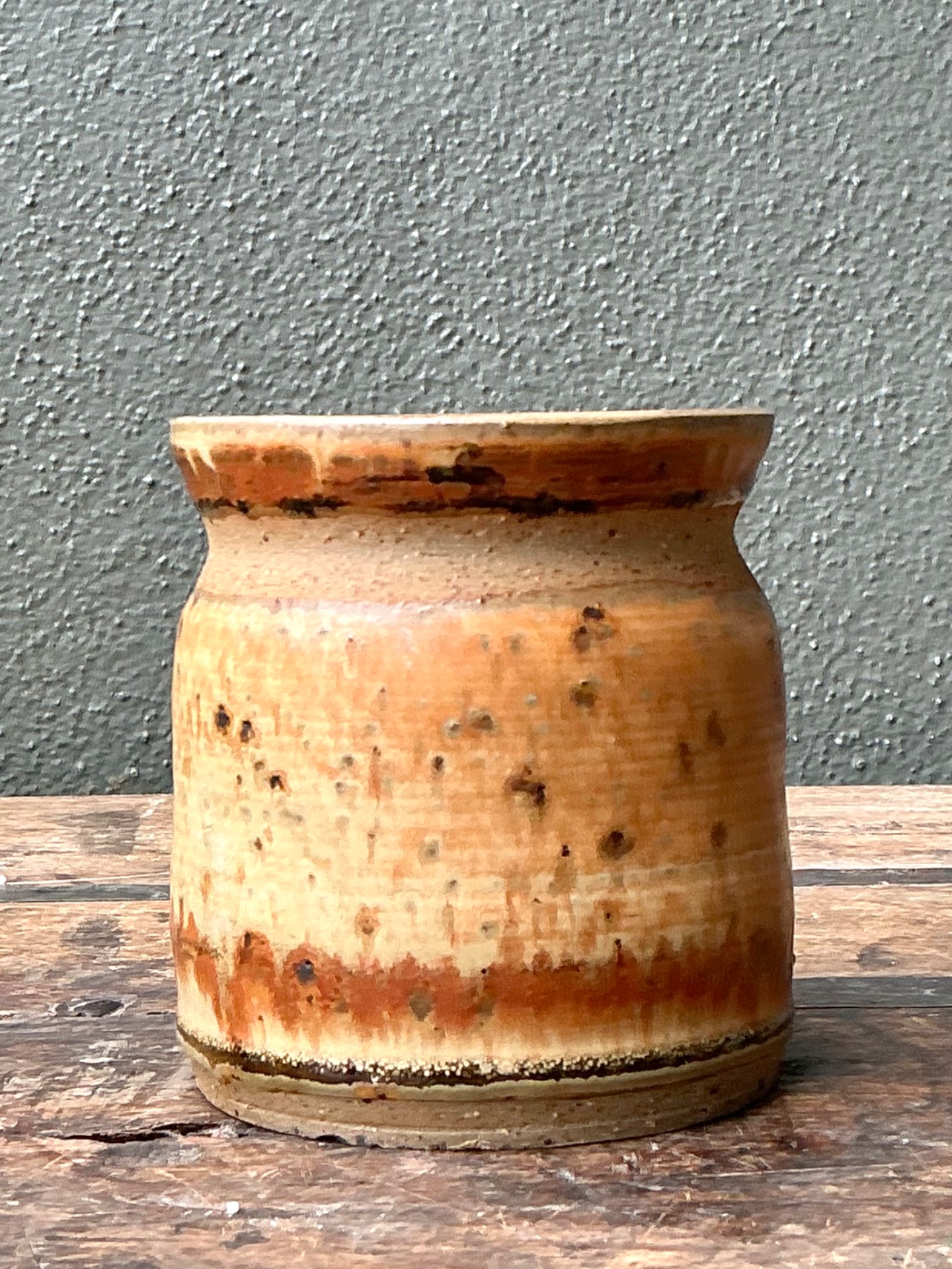 Vintage Studio Pottery Glazed Ceramic Vase - Back view