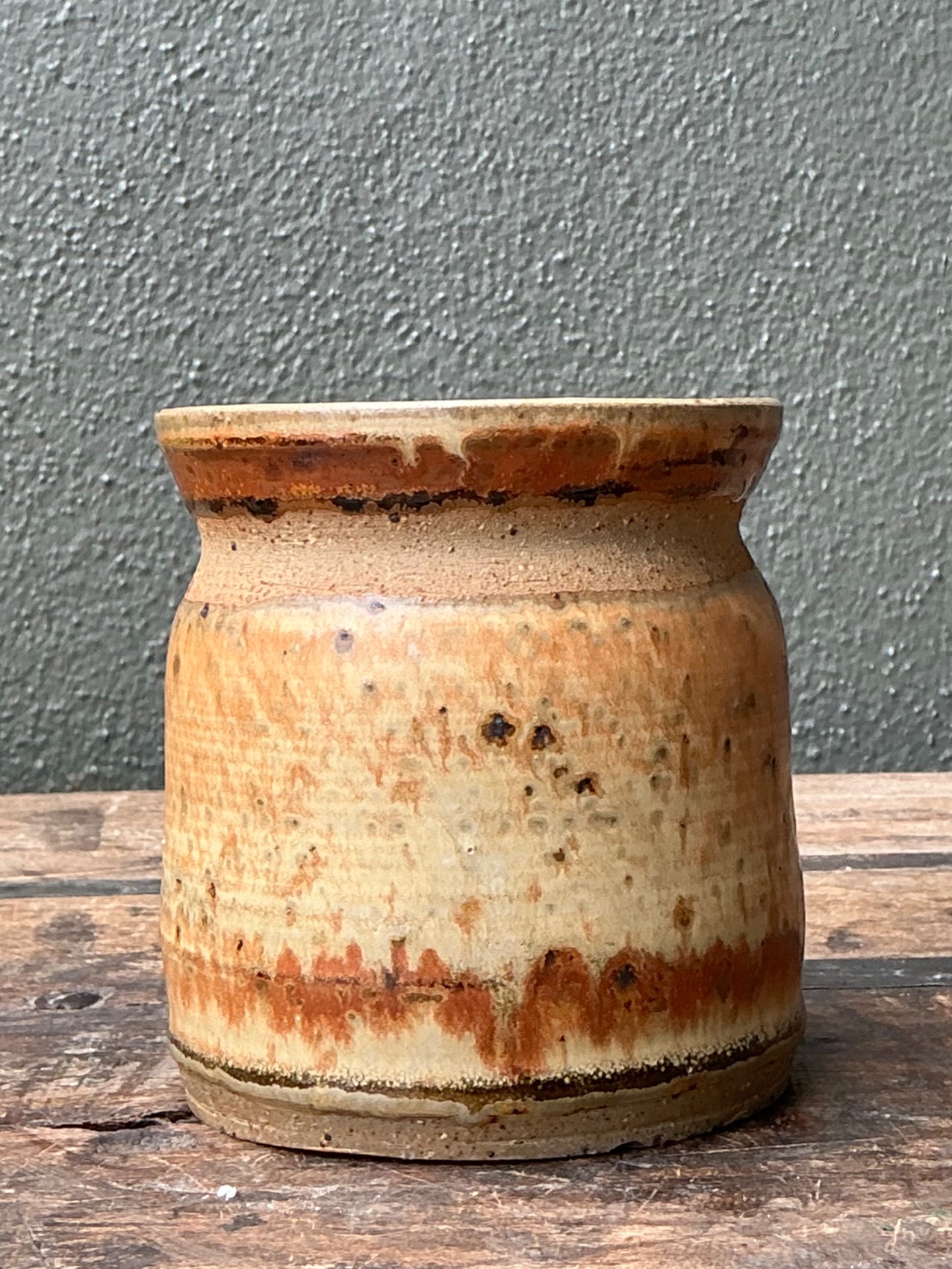 Vintage Studio Pottery Glazed Ceramic Vase - Side view