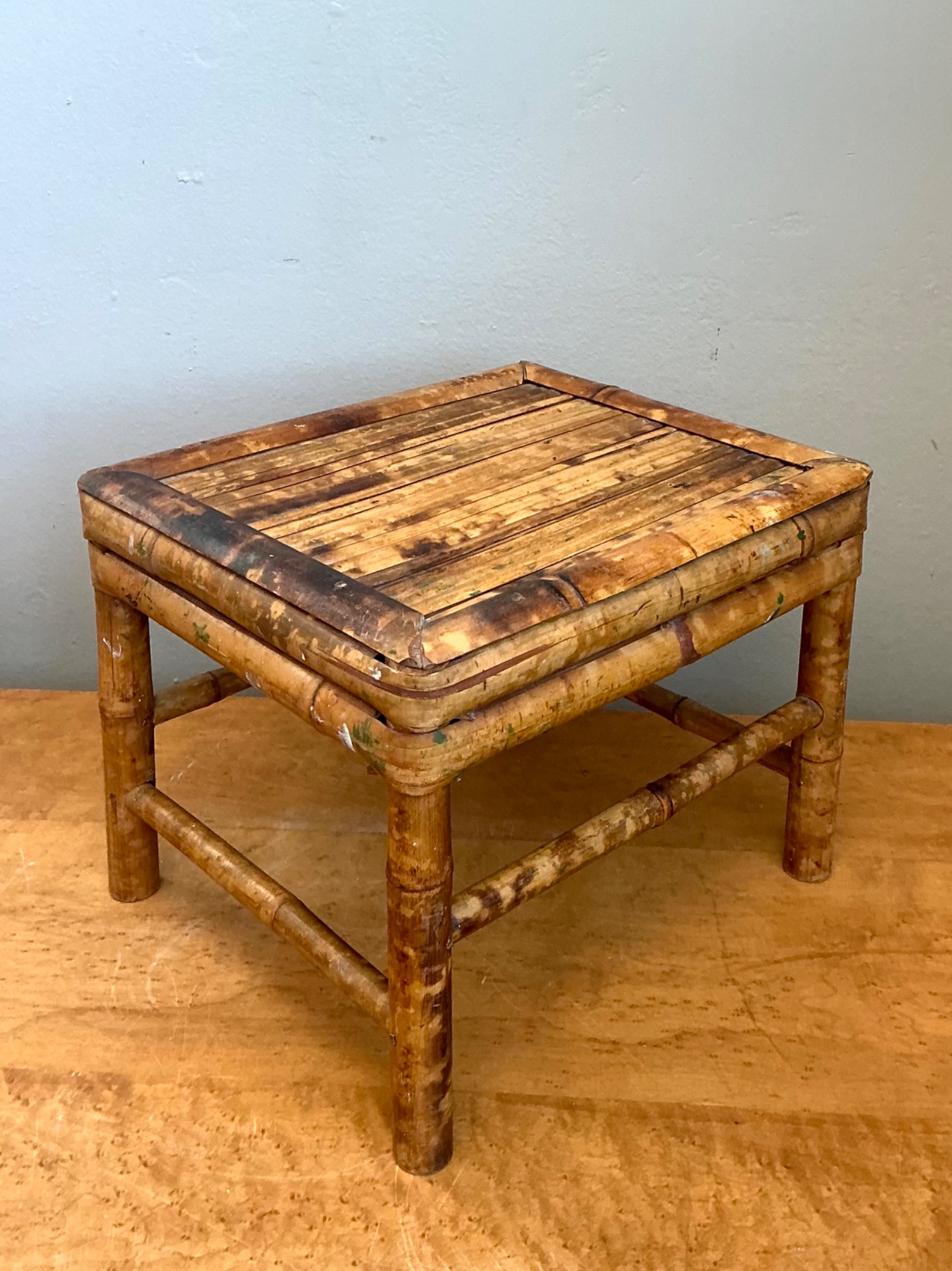Vintage Bamboo Accent Table - Back view