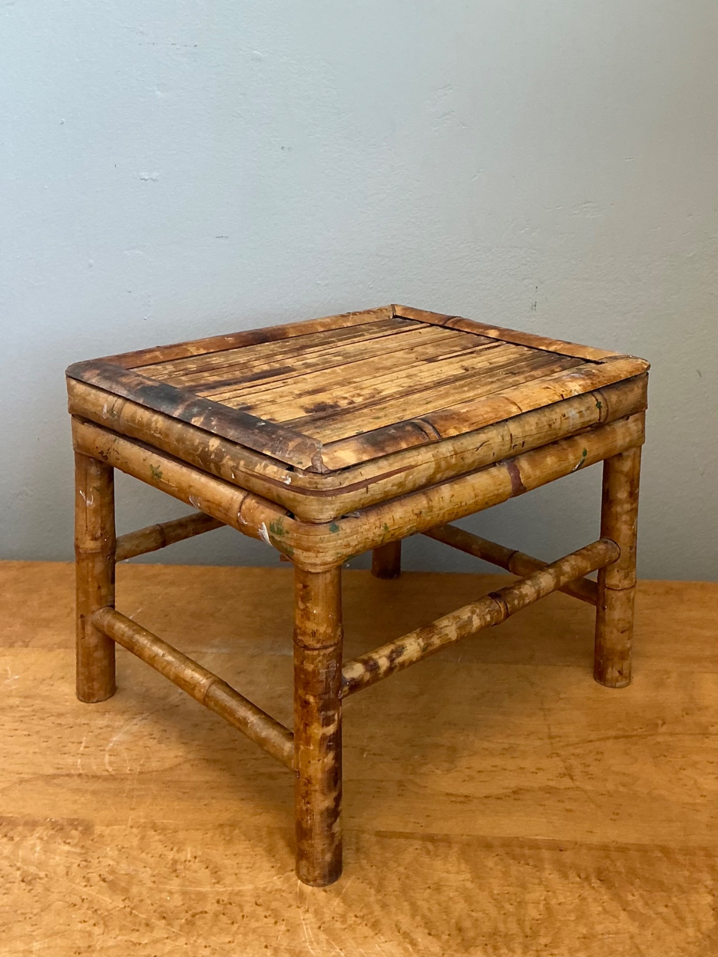 Vintage Bamboo Accent Table - Back view