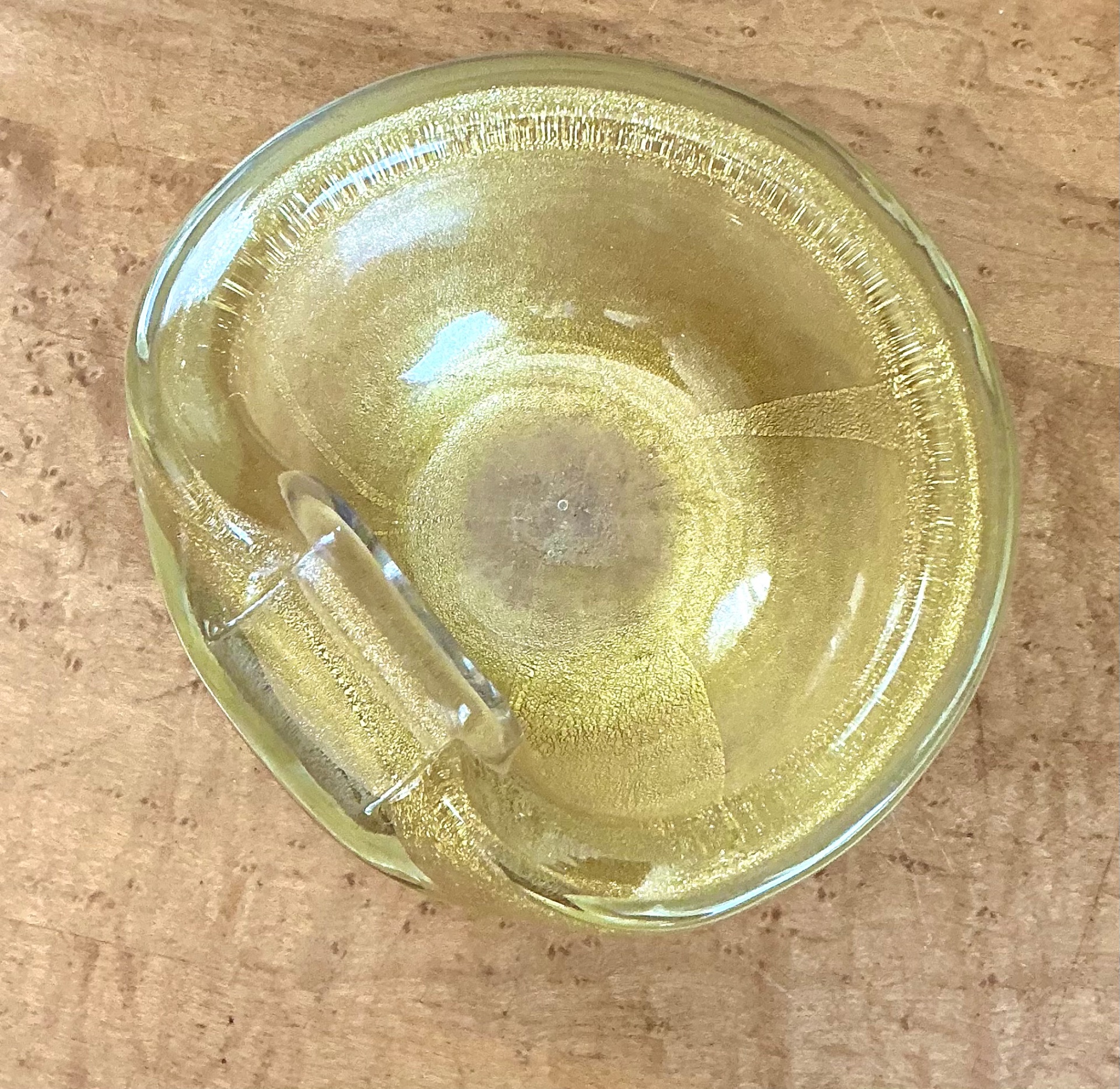 Vintage Murano Gold Flecked Glass Bowl - Back view
