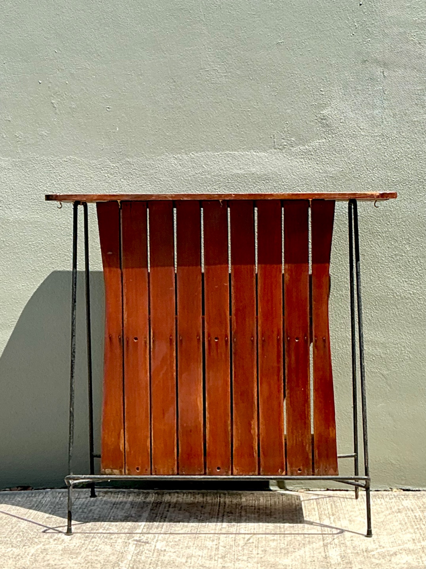 Vintage Mid-Century Modern Wood Bar - Back view