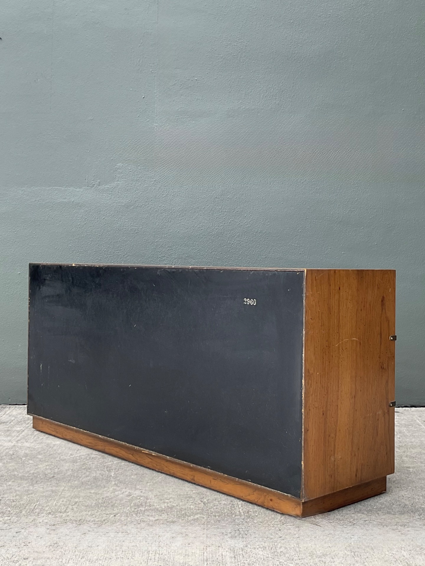 Vintage Brass Accented Campaign Dresser - Back view
