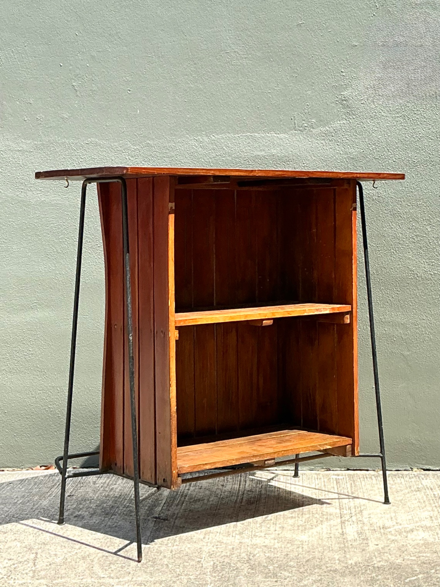Vintage Mid-Century Modern Wood Bar - Side view
