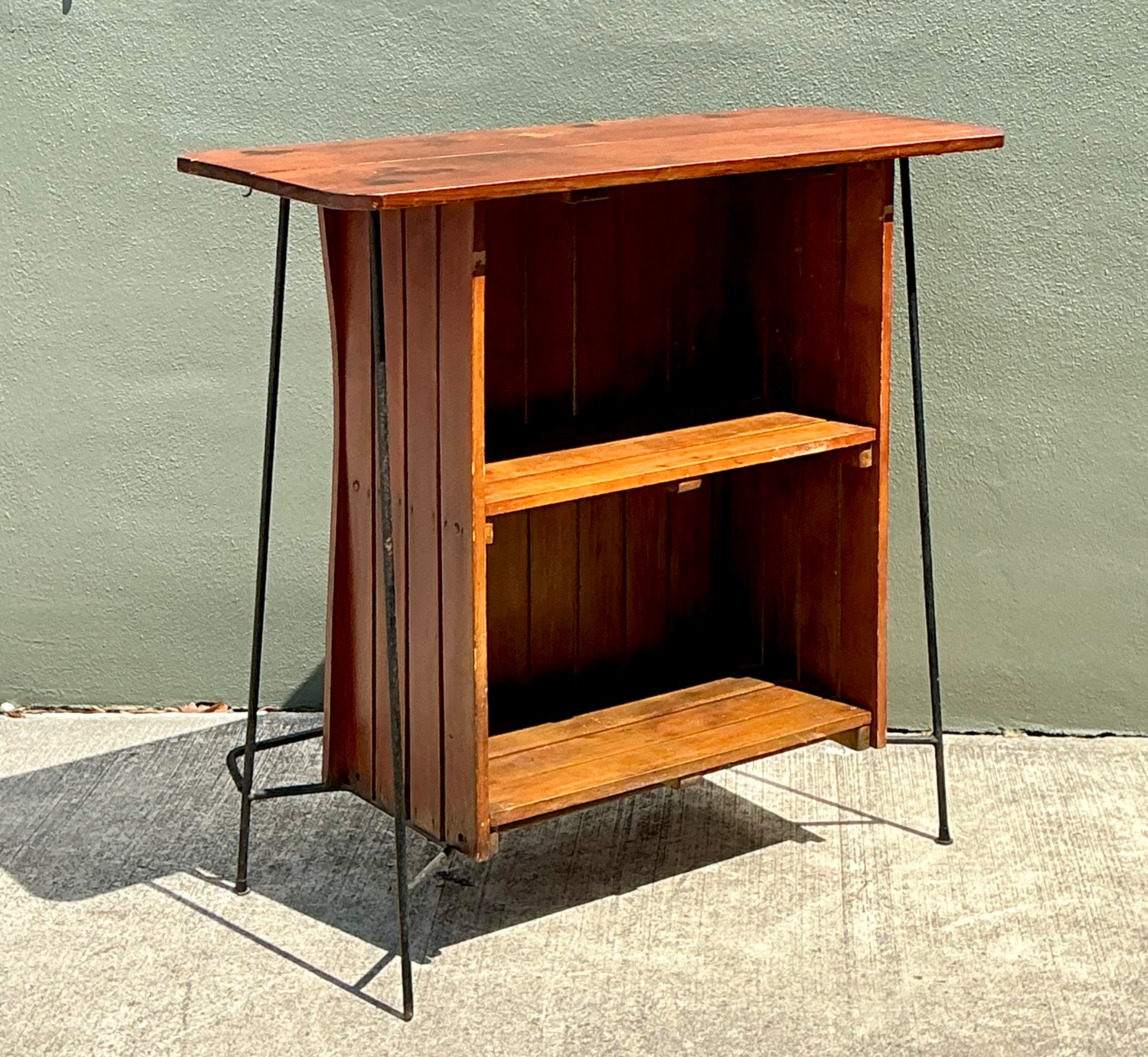Vintage Mid-Century Modern Wood Bar - Top view