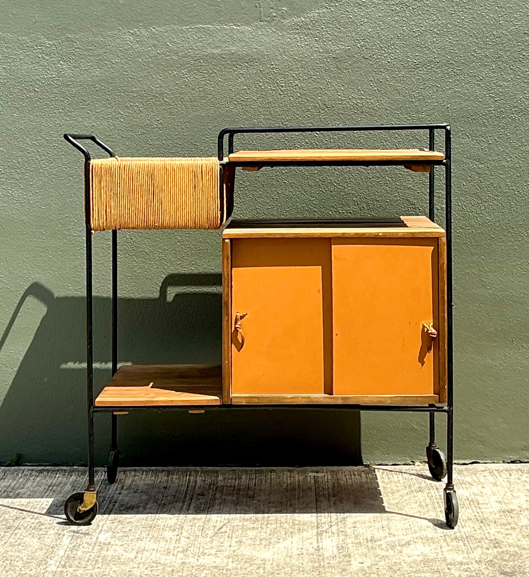 Vintage Mid-Century Modern Bar Cart - Back view