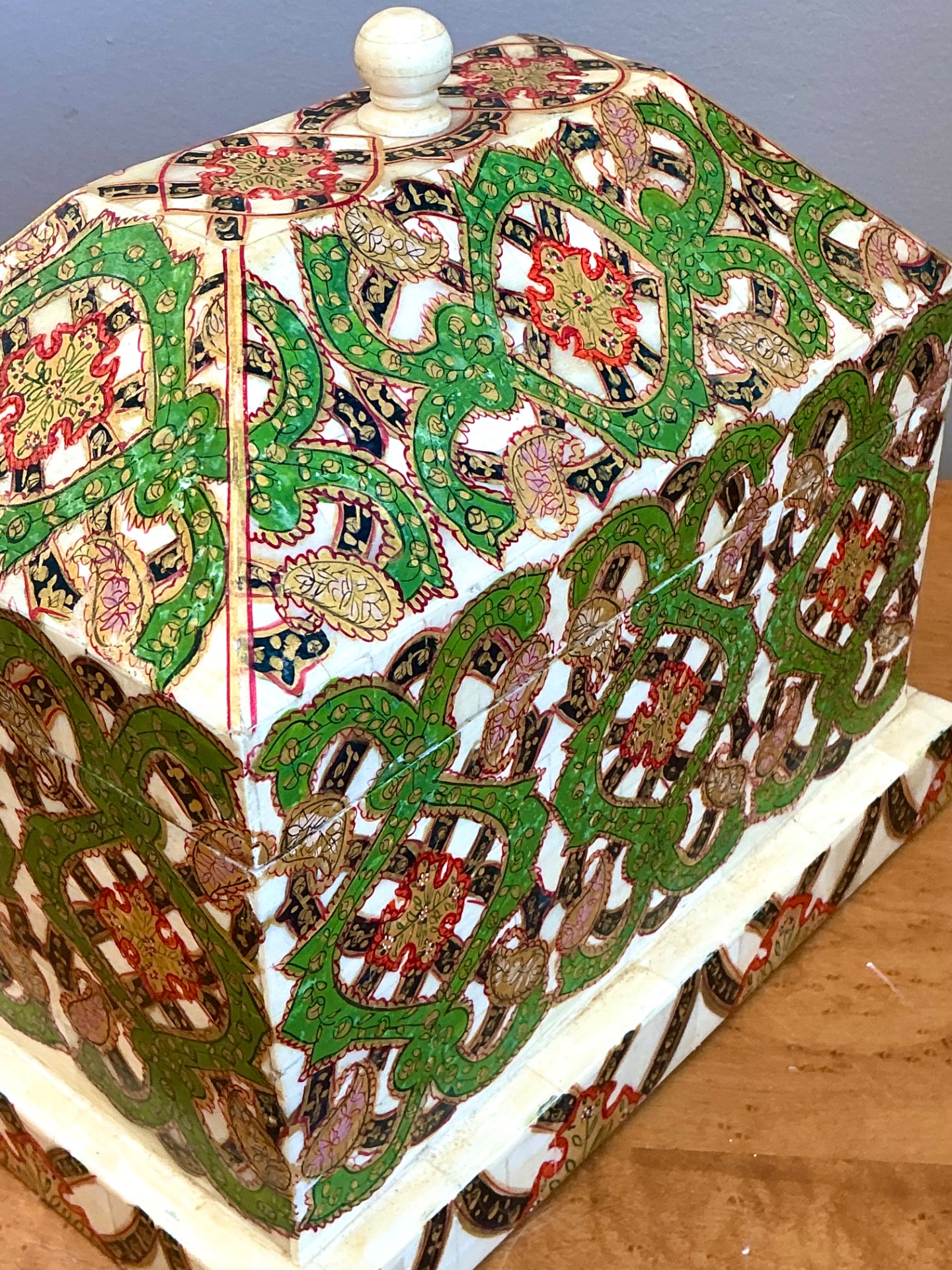 Vintage Inlay Stone Box - Back view
