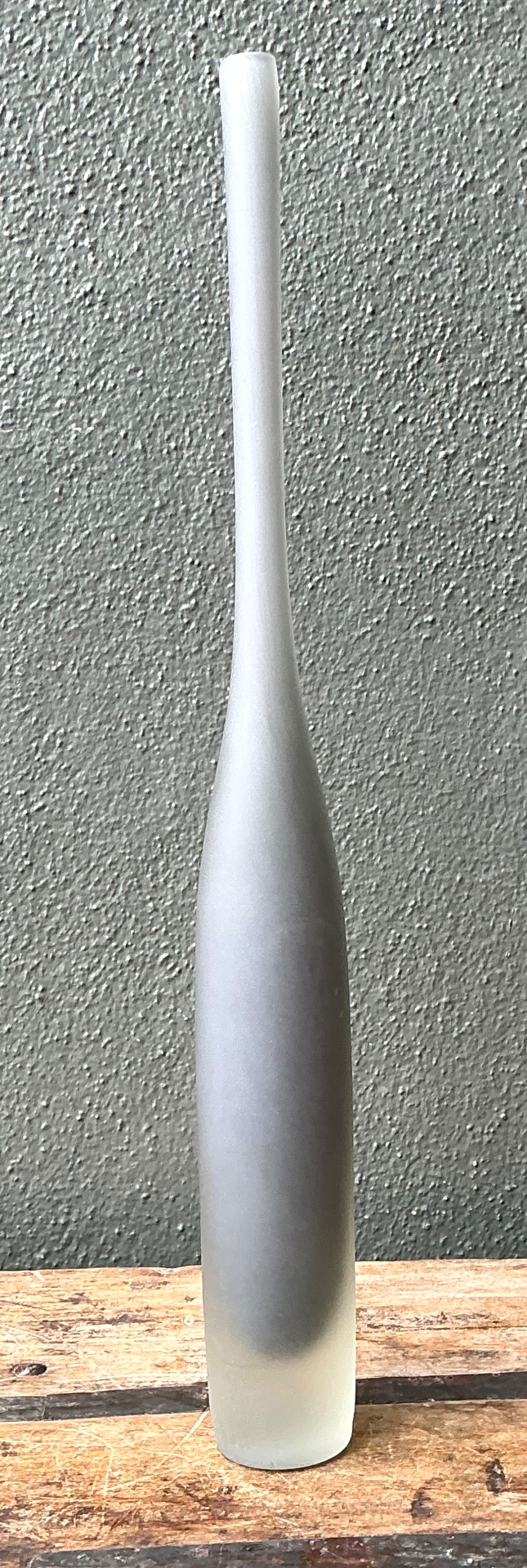 Vintage Tall Frosted Glass Vase - Detail view