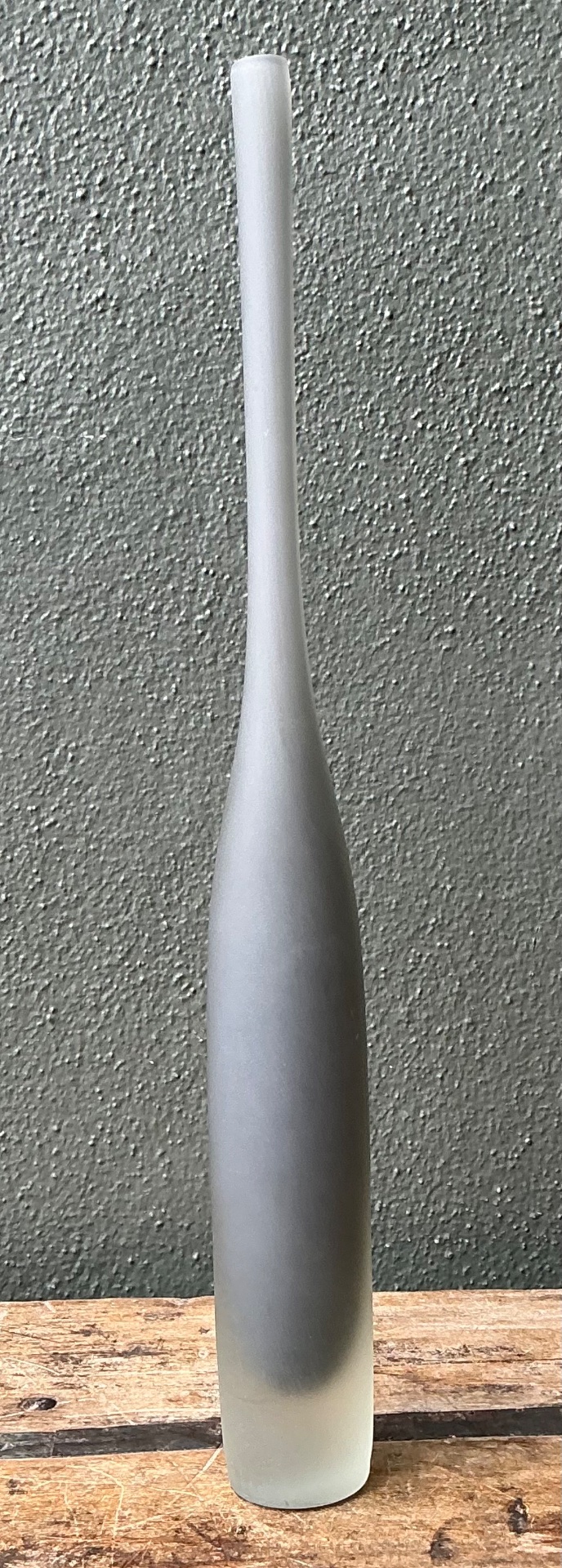 Vintage Tall Frosted Glass Vase - Top view