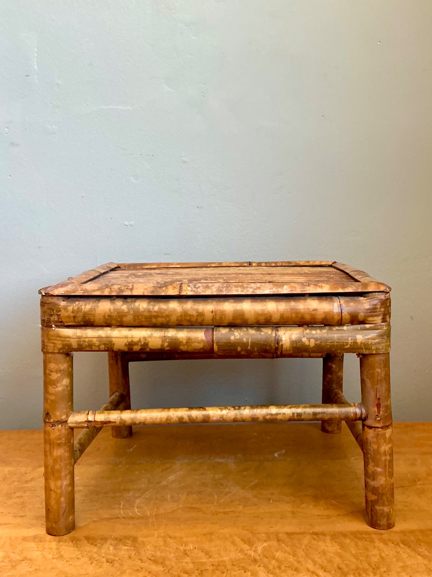 Vintage Rattan Accent Table - Top view
