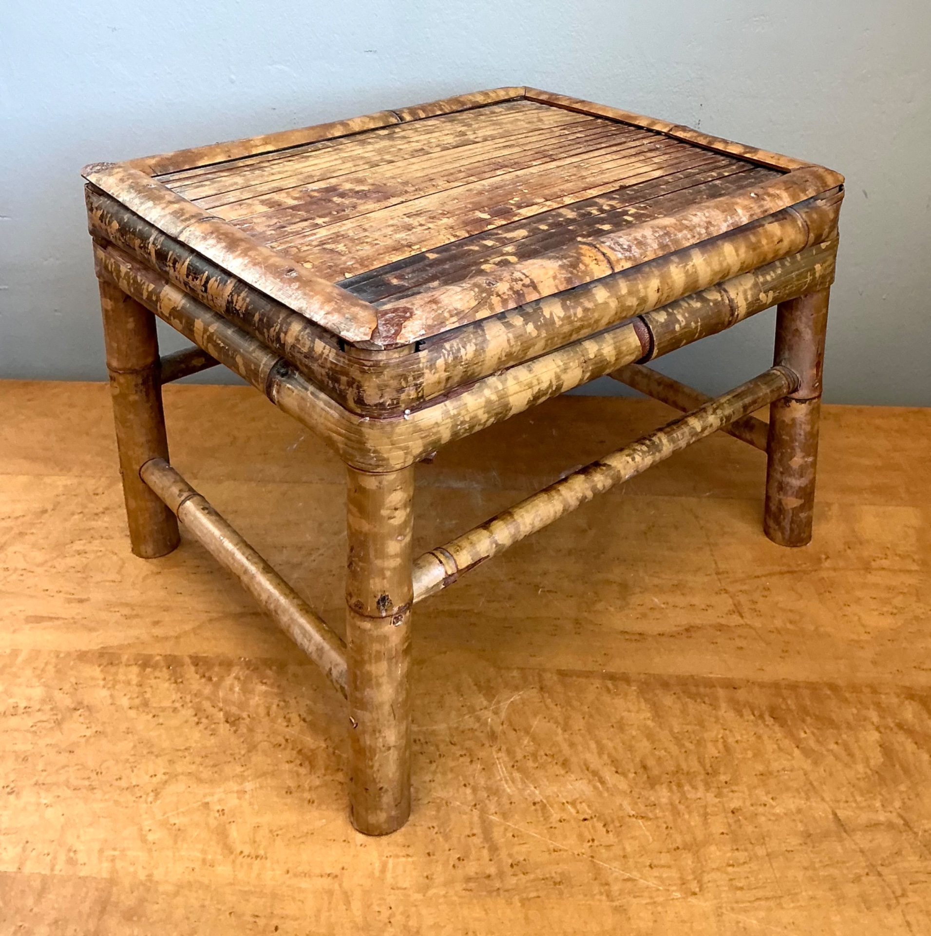 Vintage Rattan Accent Table - Back view
