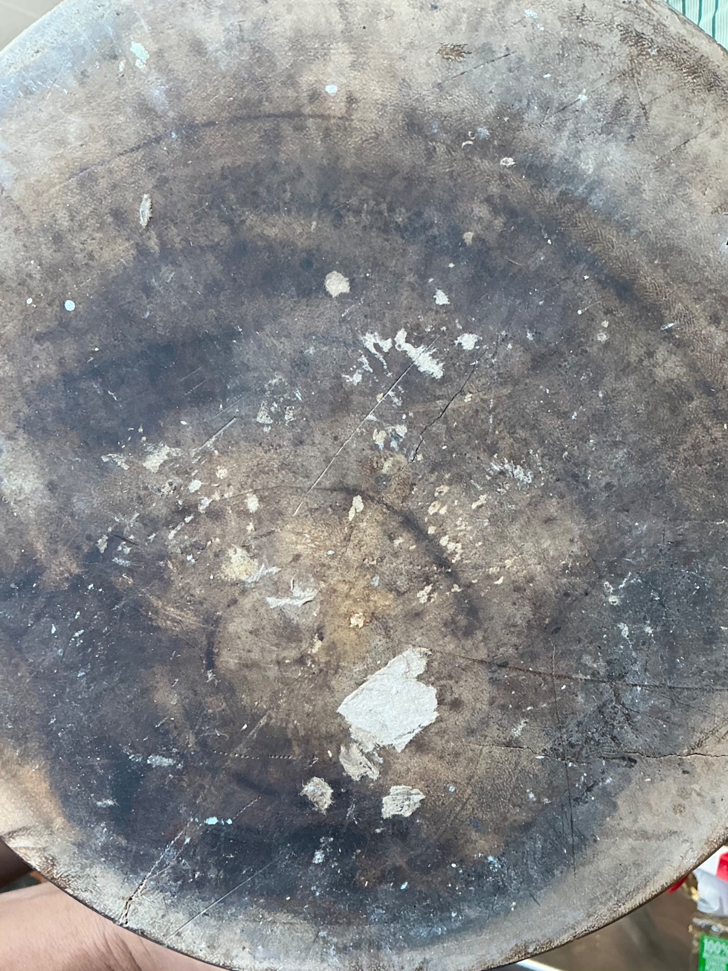 Vintage Modernist Black Wood Accent Table - Detail view