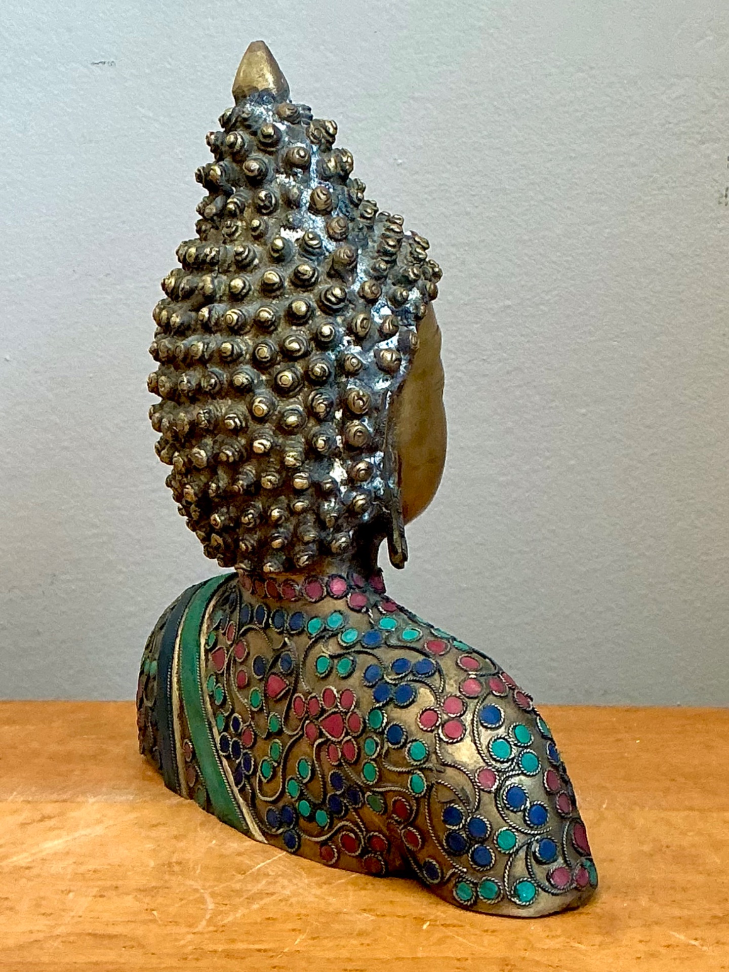 Vintage Stone Inlay Buddah - Top view