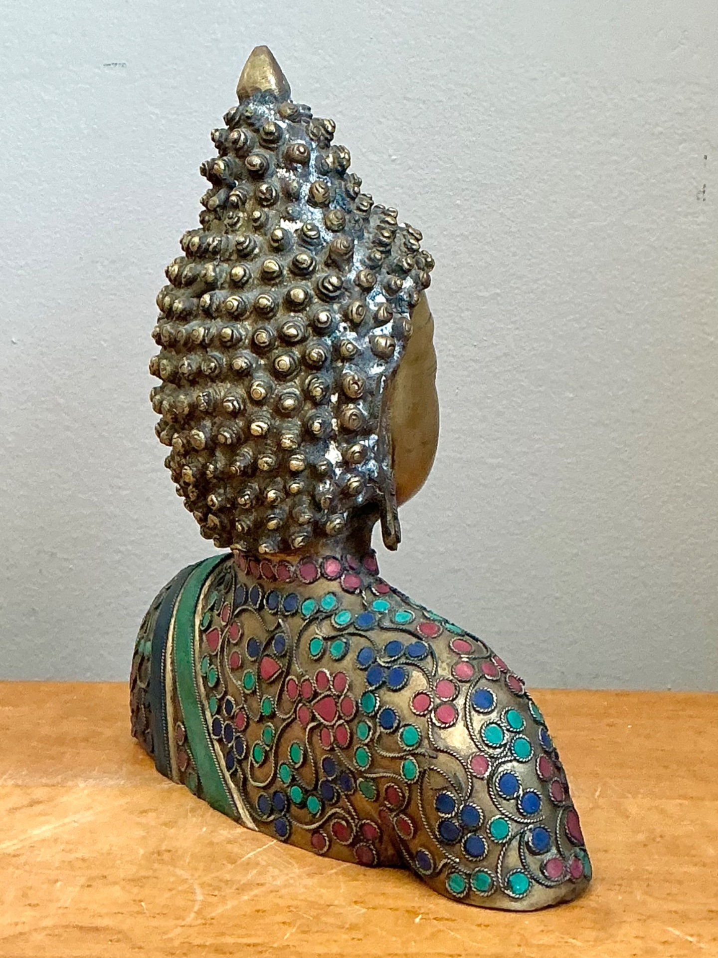 Vintage Stone Inlay Buddah - Top view
