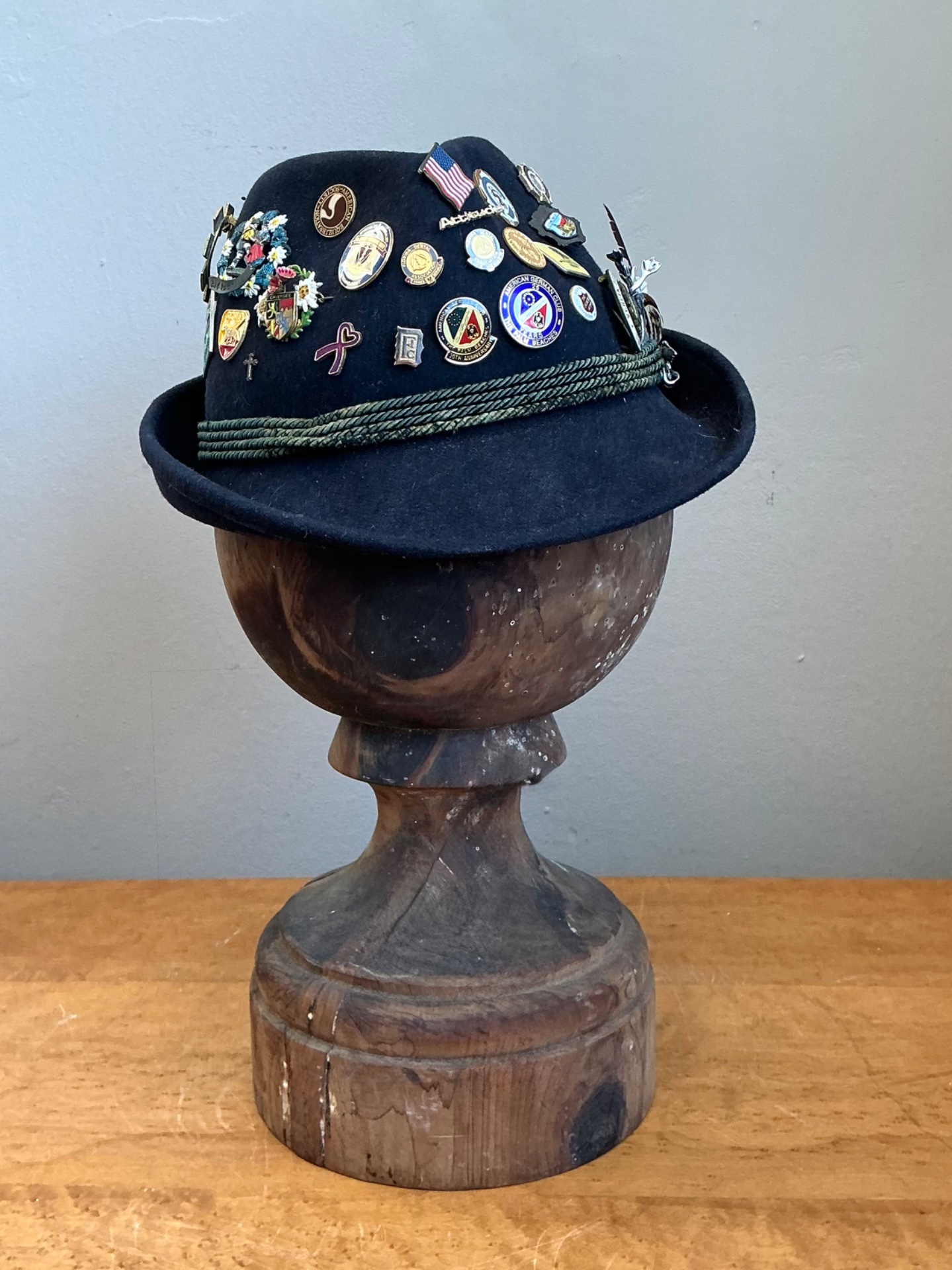 Vintage Bavarian Hat with Pins - Top view
