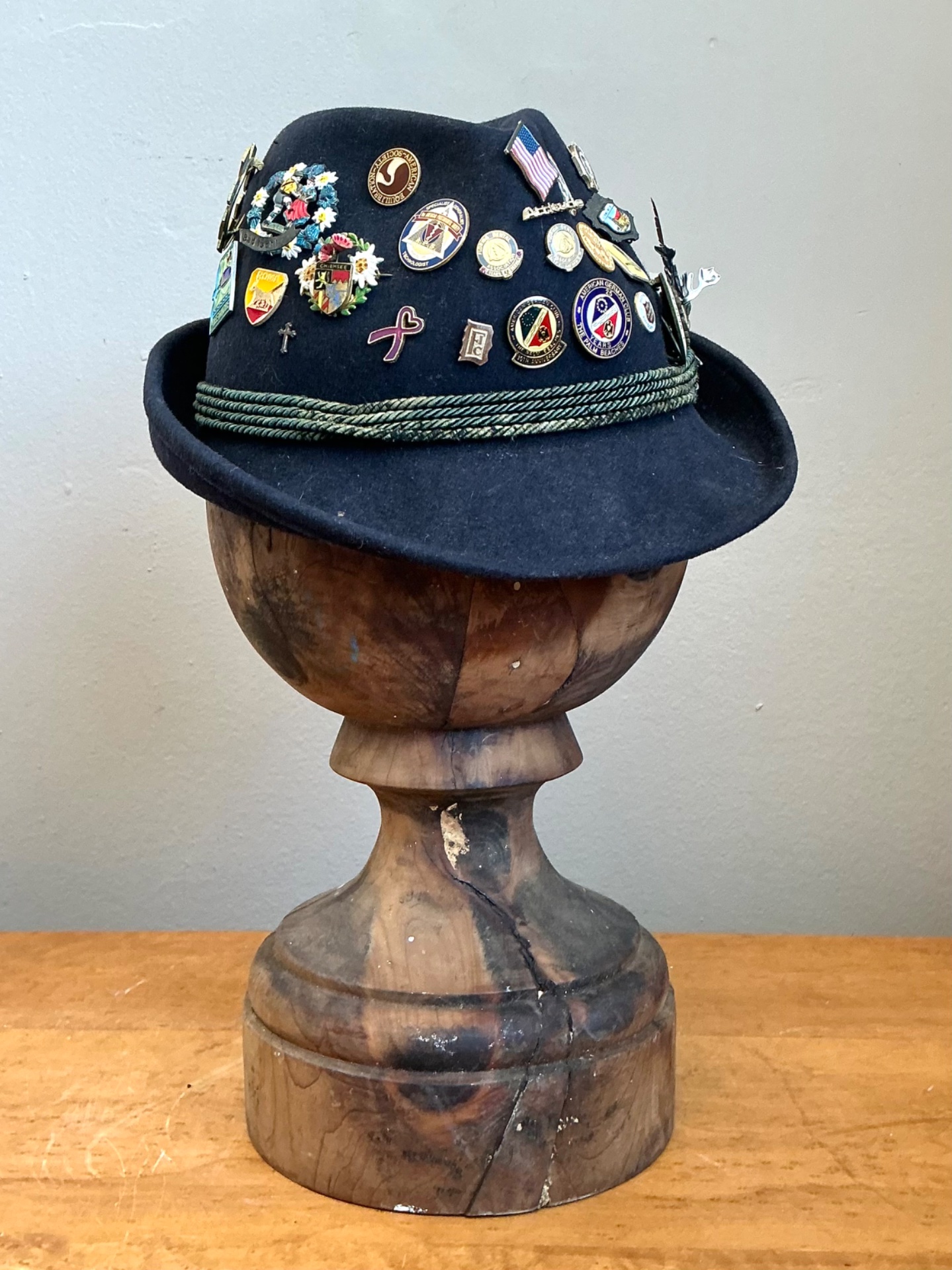 Vintage Bavarian Hat with Pins - Side view