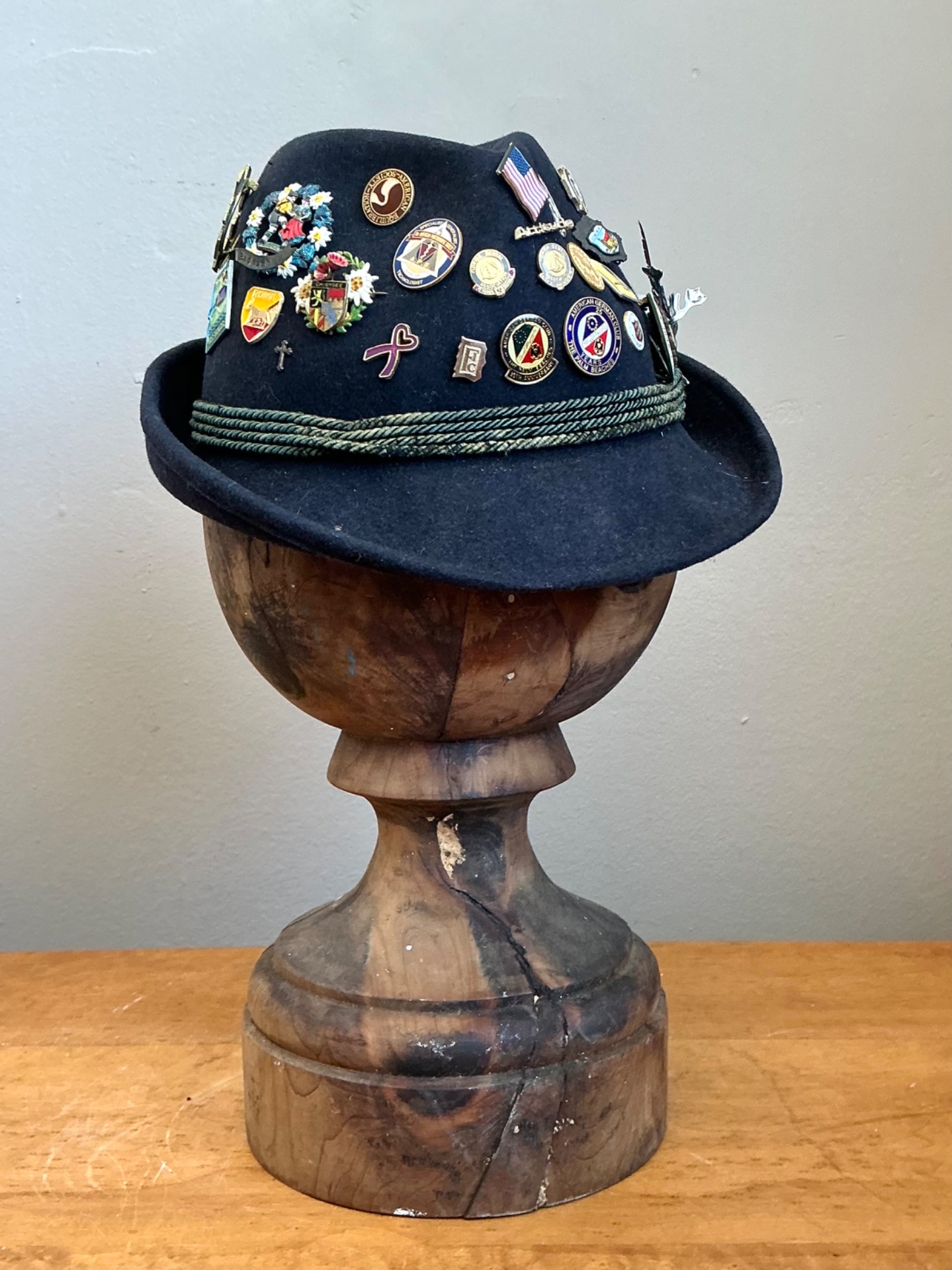 Vintage Bavarian Hat with Pins - Back view