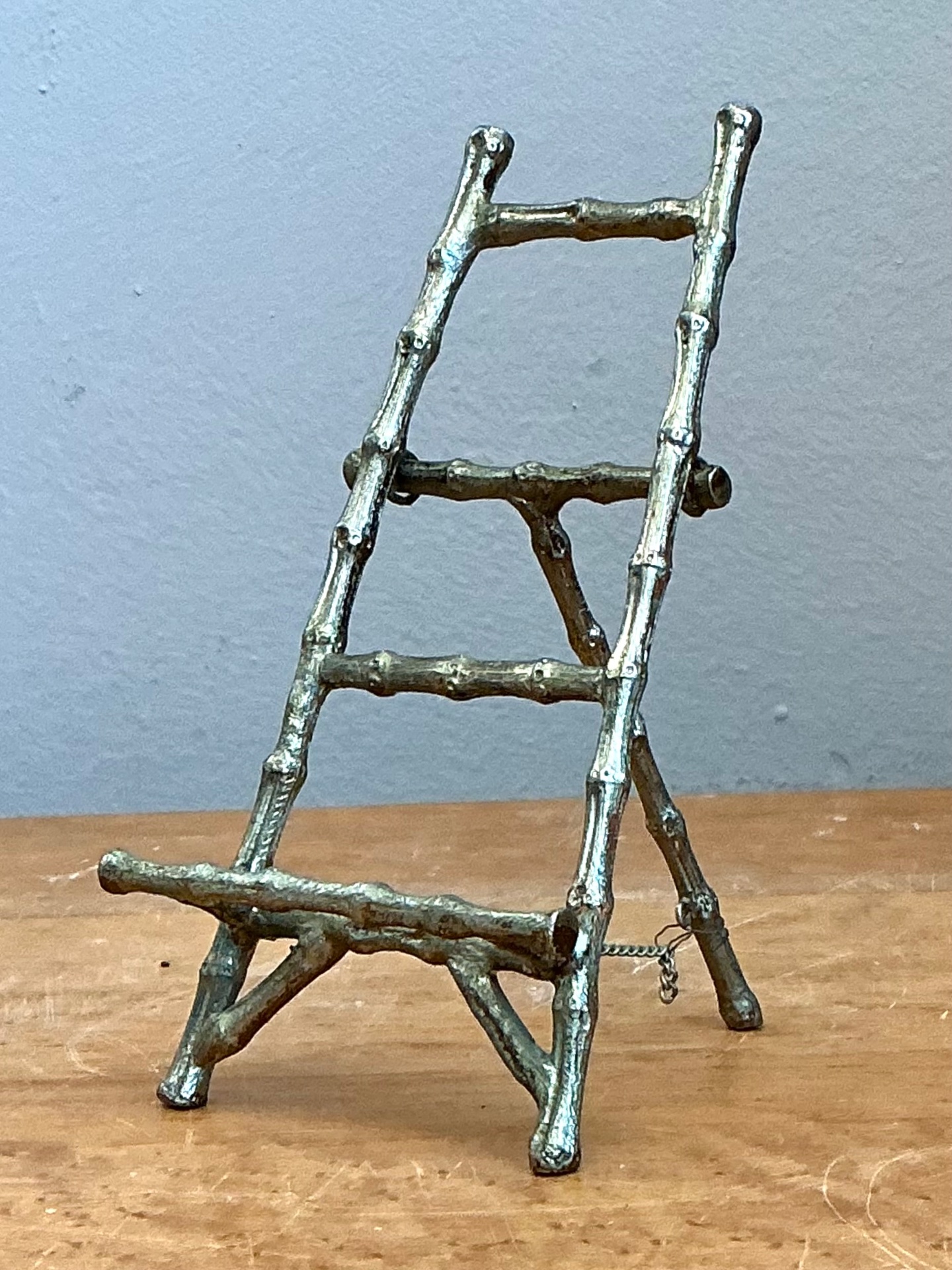 Vintage Small Metal Bamboo Style Display Stand - Top view