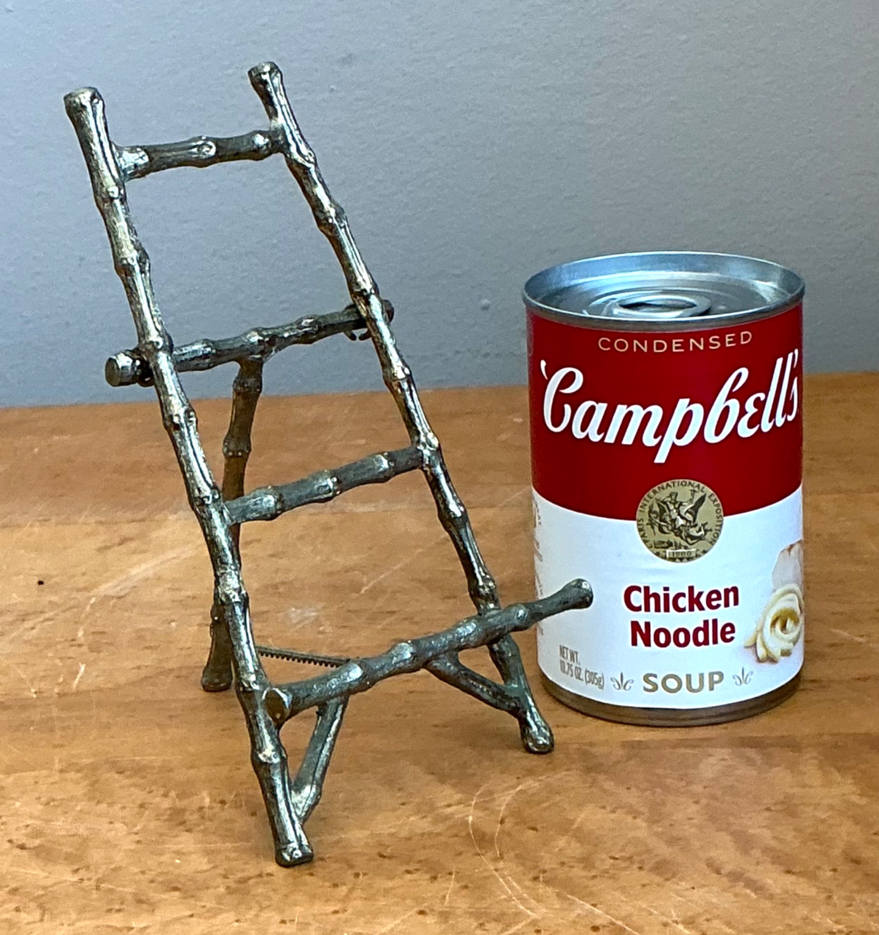Vintage Small Metal Bamboo Style Display Stand - Back view