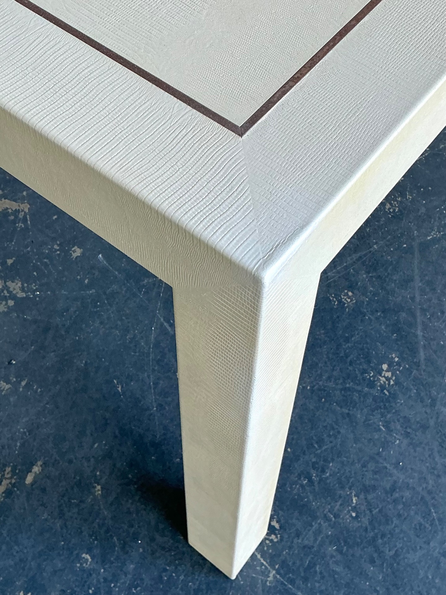 Vintage Snake Skin and Wood Console Table - Back view