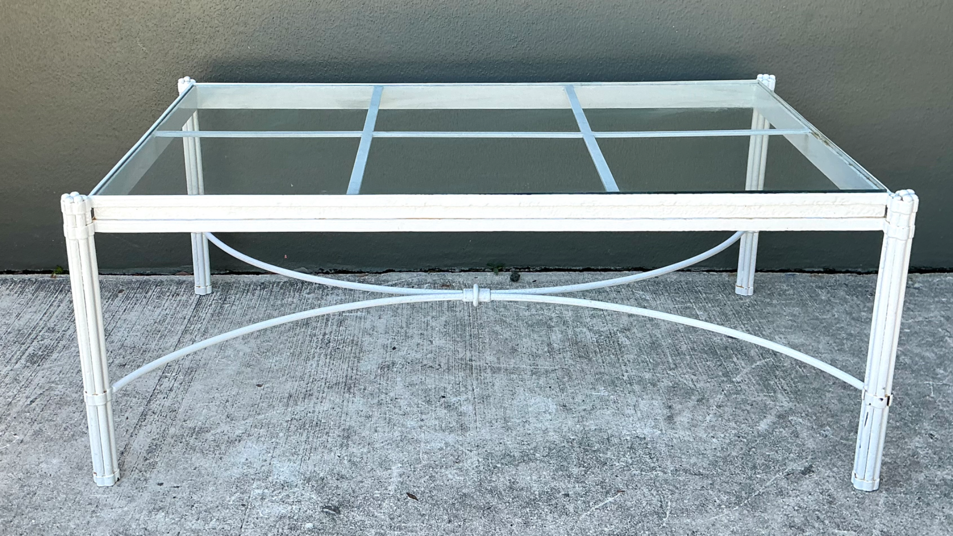 Vintage Metal and Glass Coffee Table - Detail view