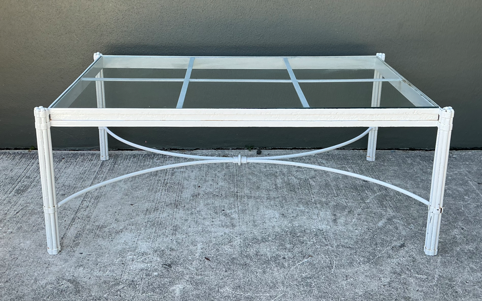 Vintage Metal and Glass Coffee Table - Back view