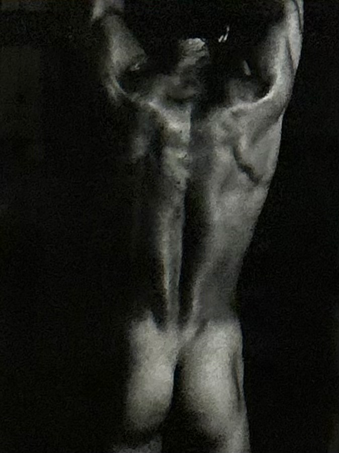 Vintage Framed Male Nude Study on Paper - Detail view