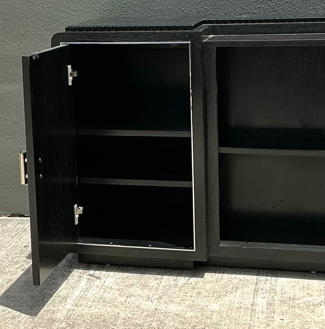 Vintage Ralph Lauren Black Cerused Wood Entertainment Crendenza - Side view