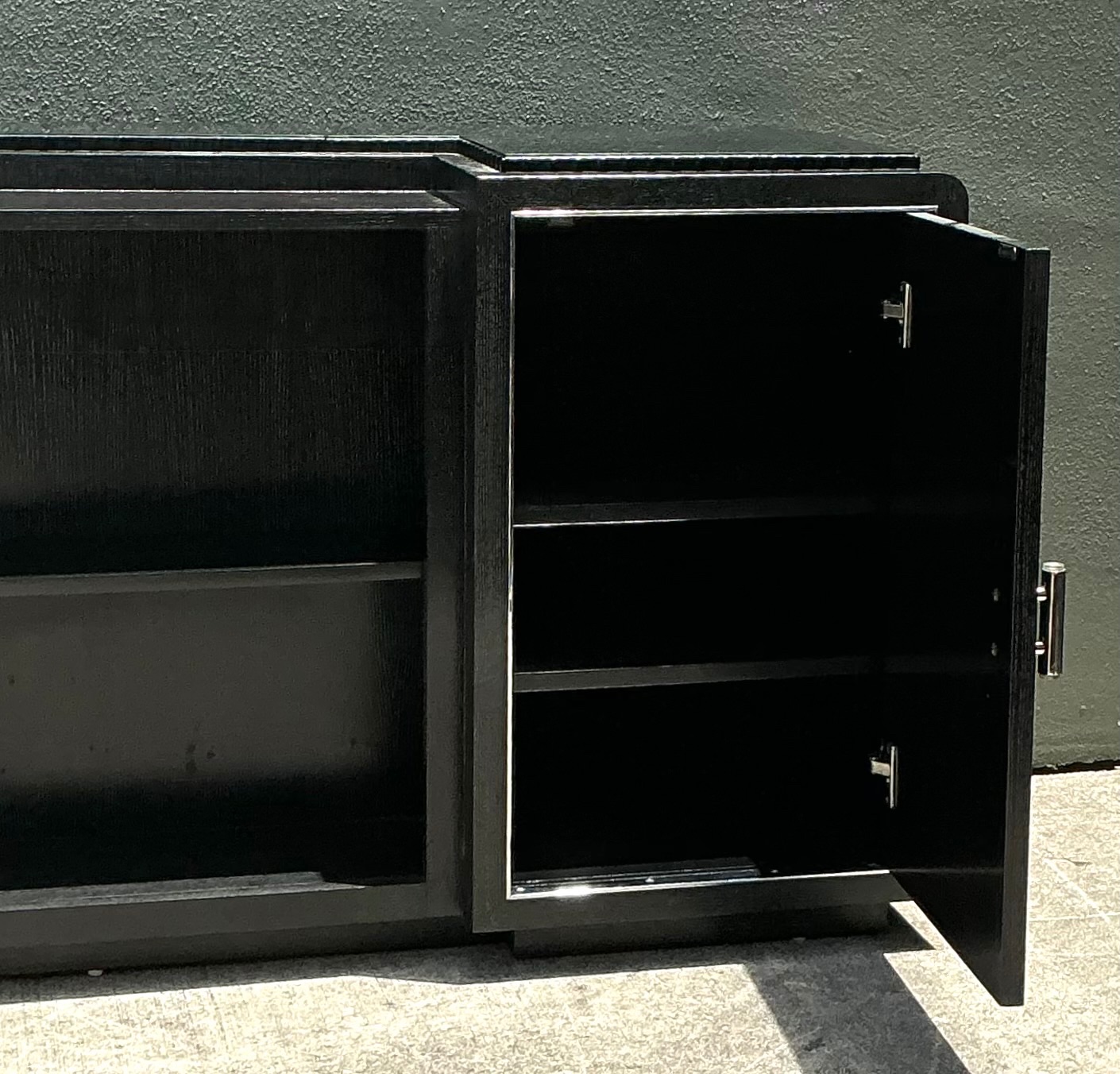 Vintage Ralph Lauren Black Cerused Wood Entertainment Crendenza - Top view