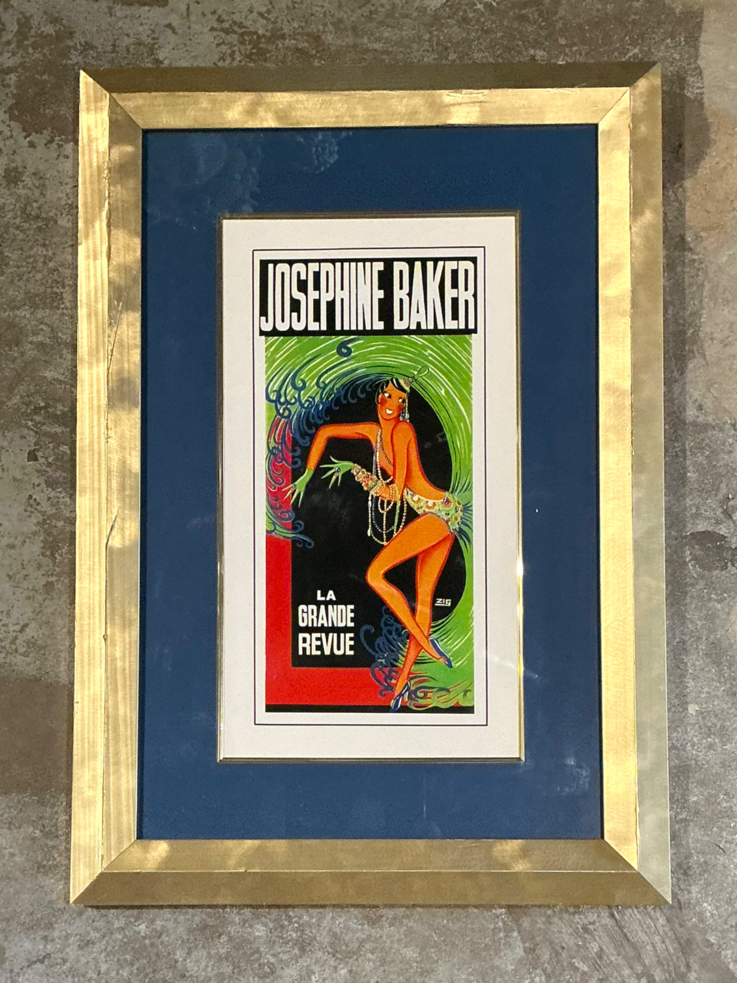 Vintage La Grande Revue Print in Frame - Top view