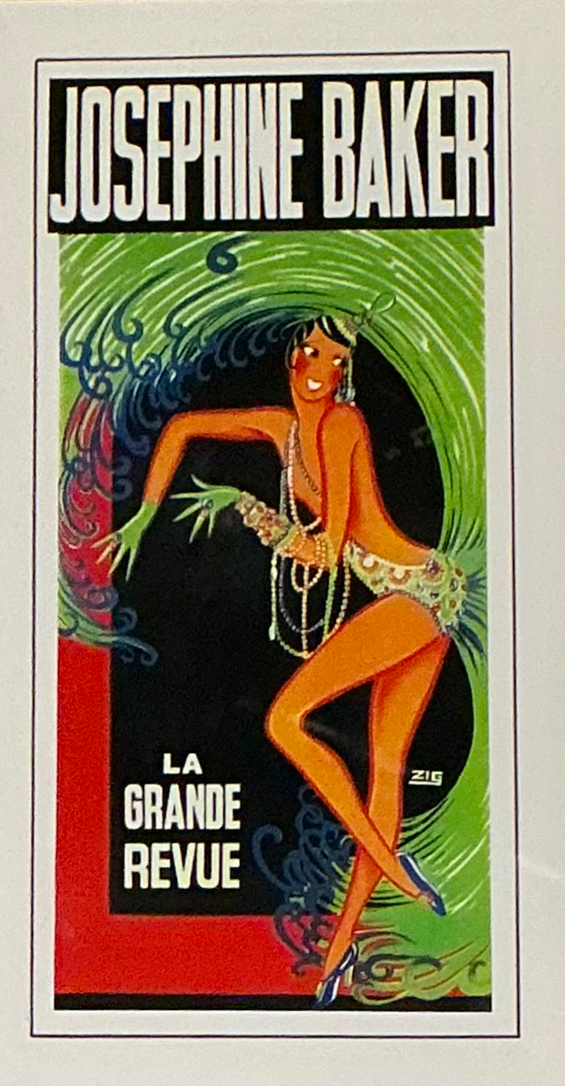 Vintage La Grande Revue Print in Frame - Back view