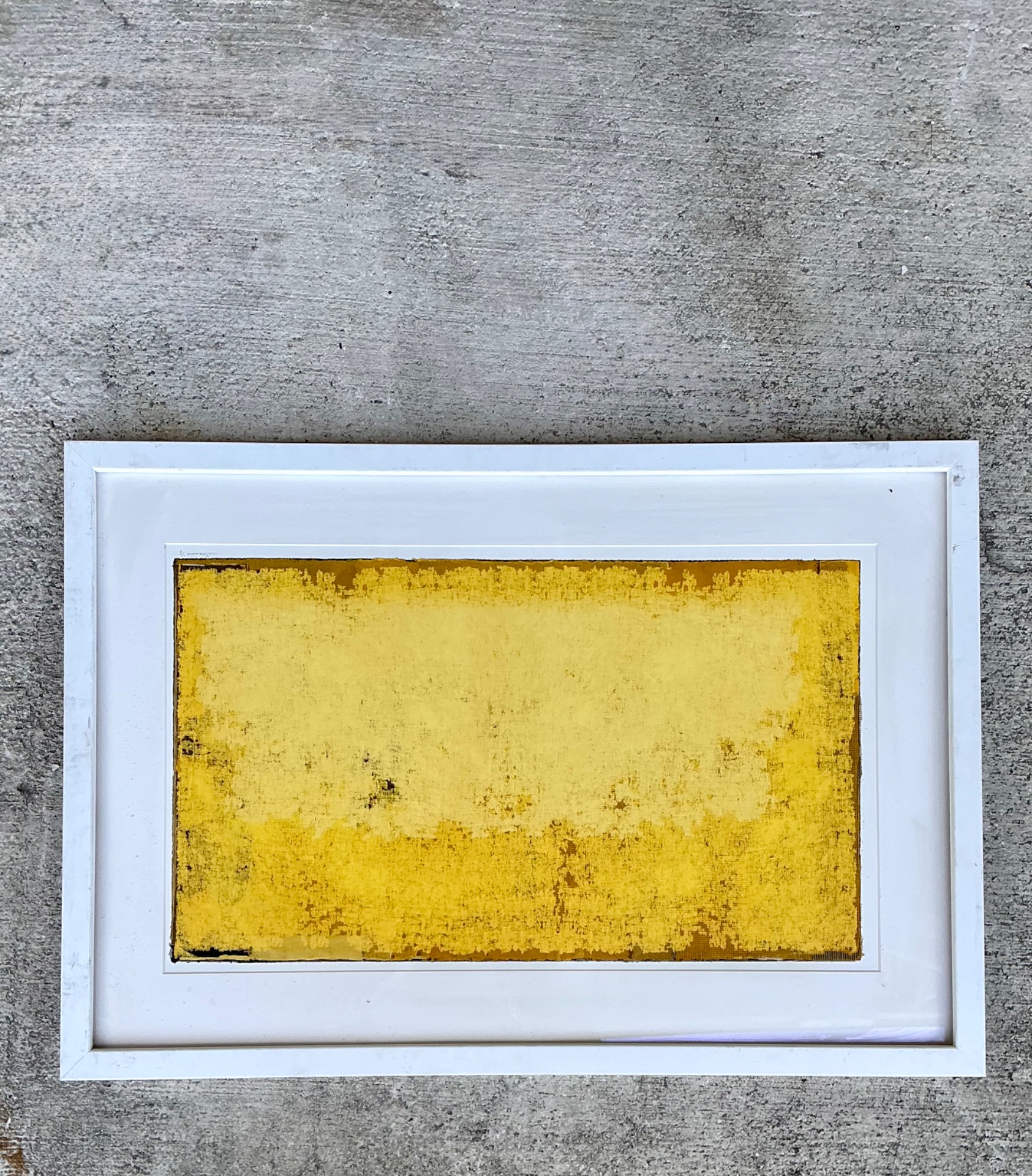 Framed Yellow Abstract Art Print - Side view