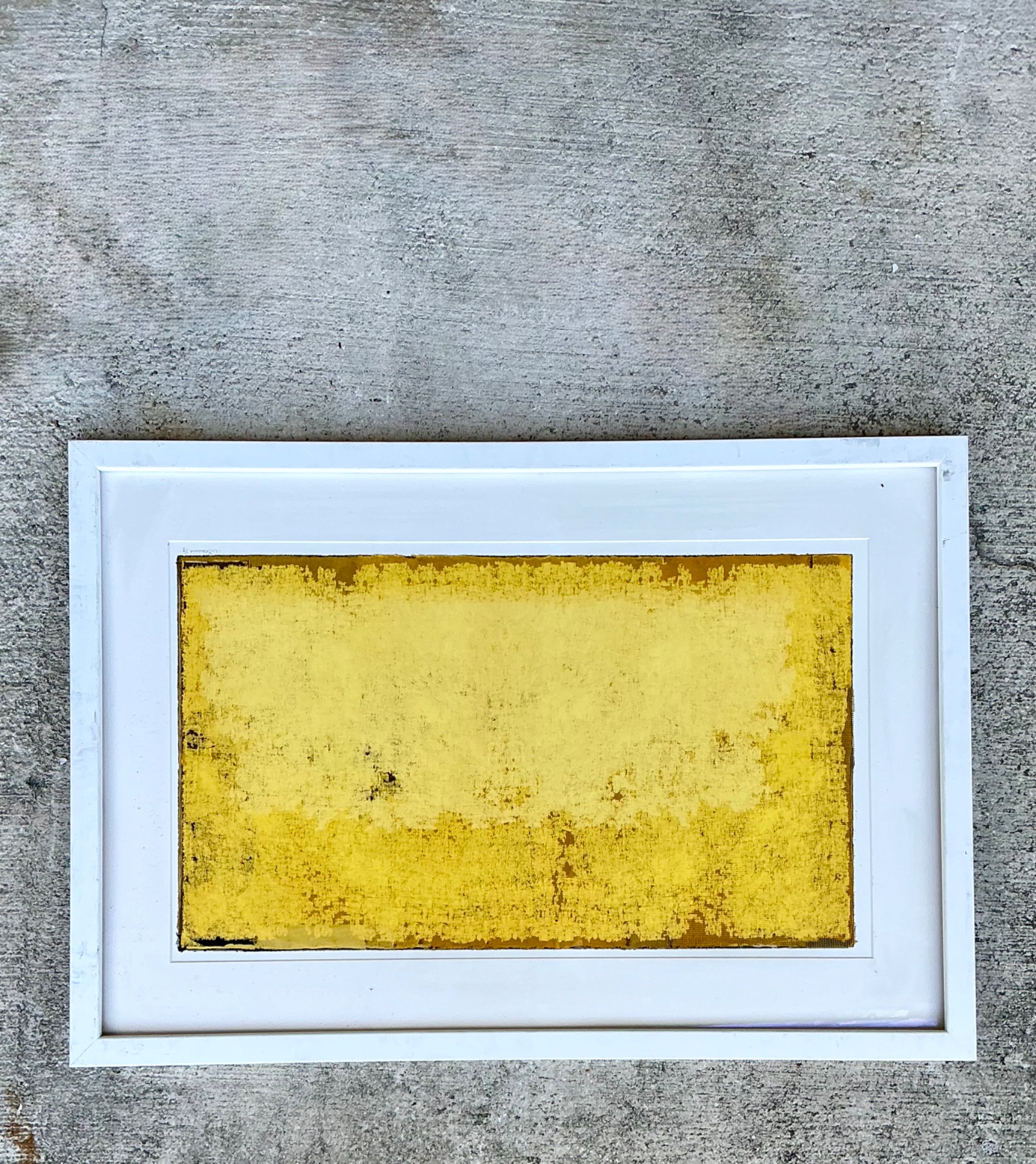 Framed Yellow Abstract Art Print - Top view