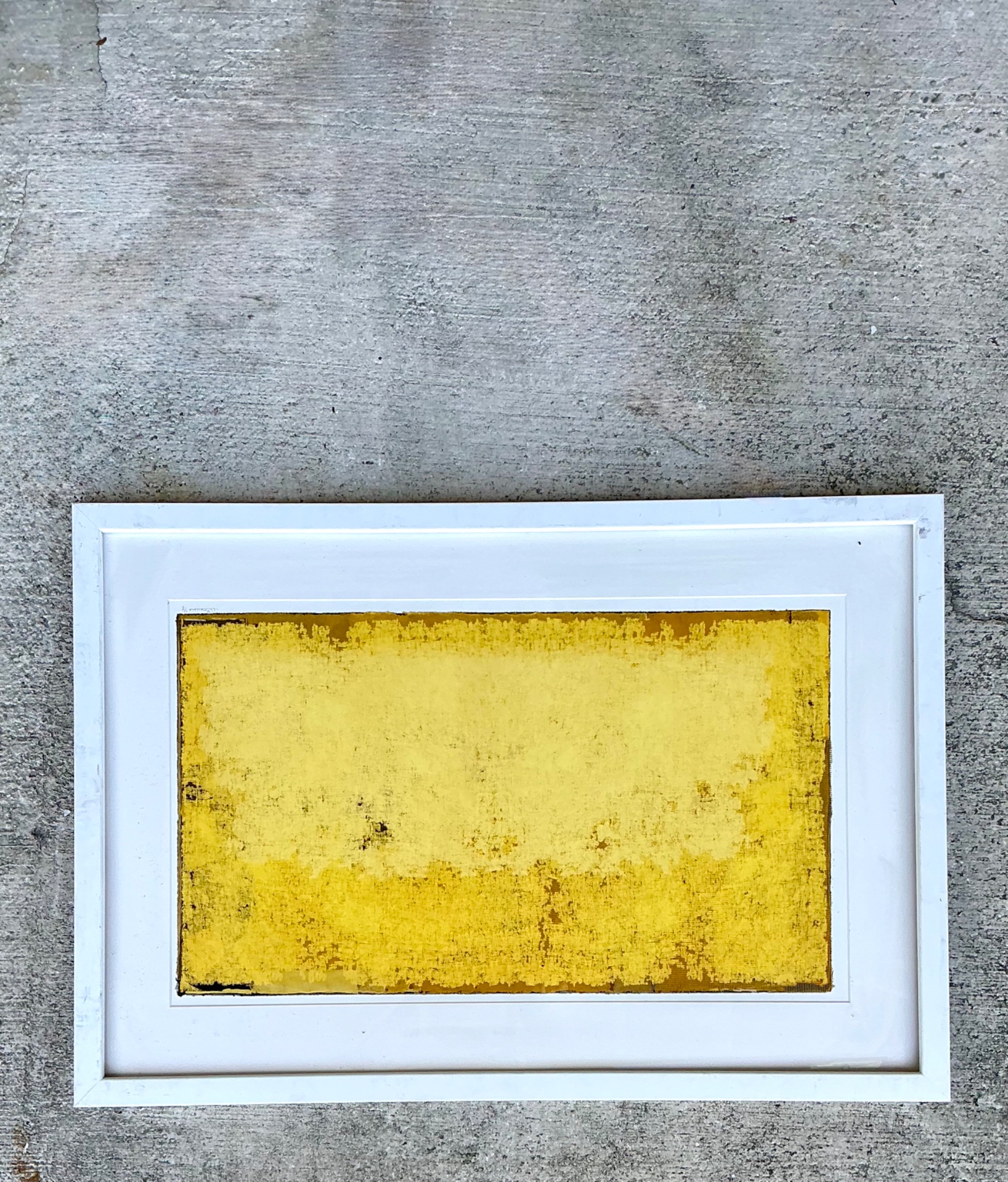 Framed Yellow Abstract Art Print - Top view
