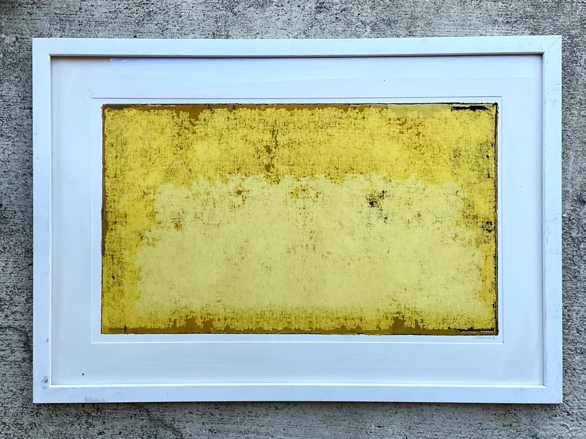 Framed Yellow Abstract Art Print - Detail view