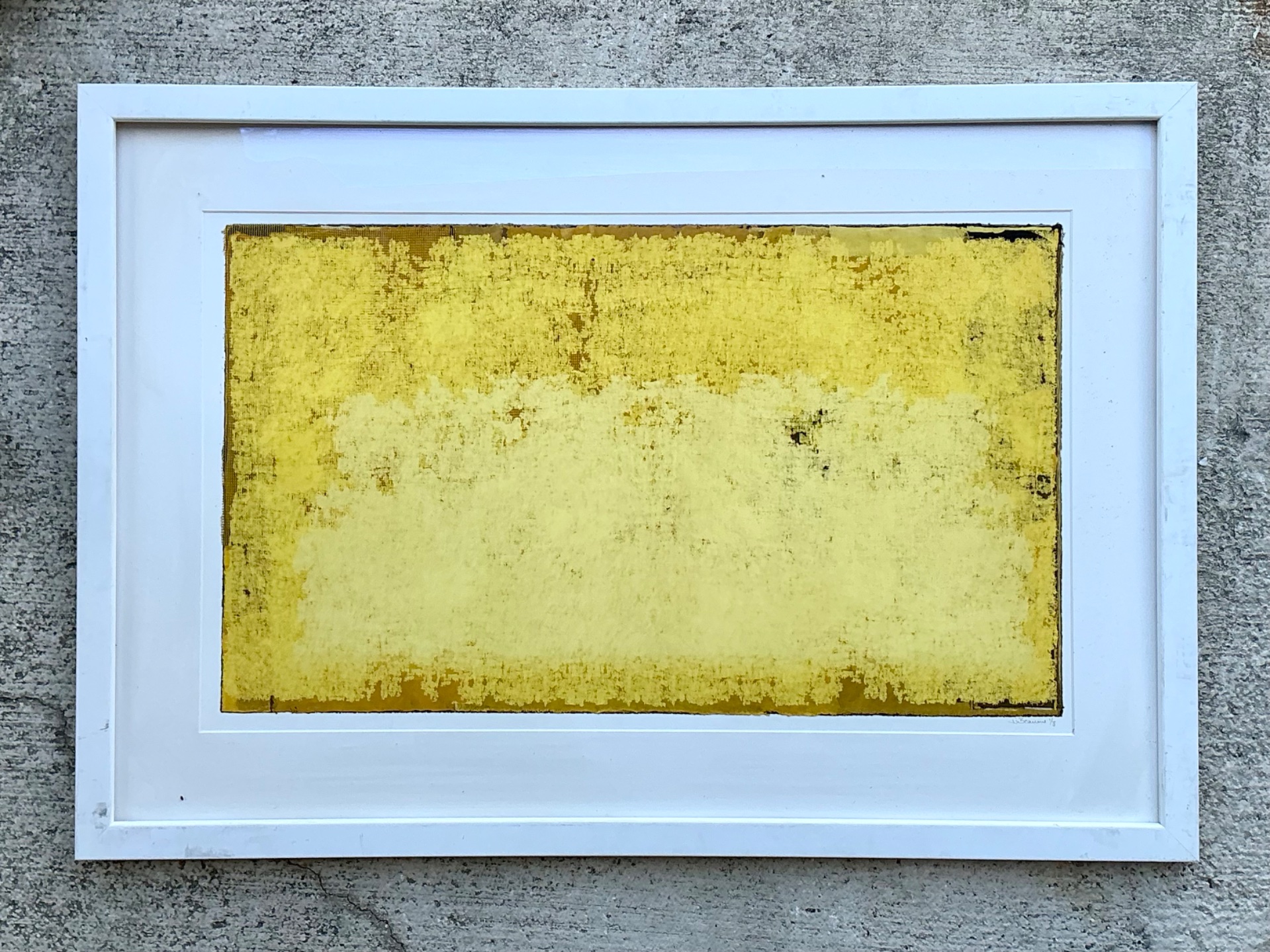 Framed Yellow Abstract Art Print - Back view