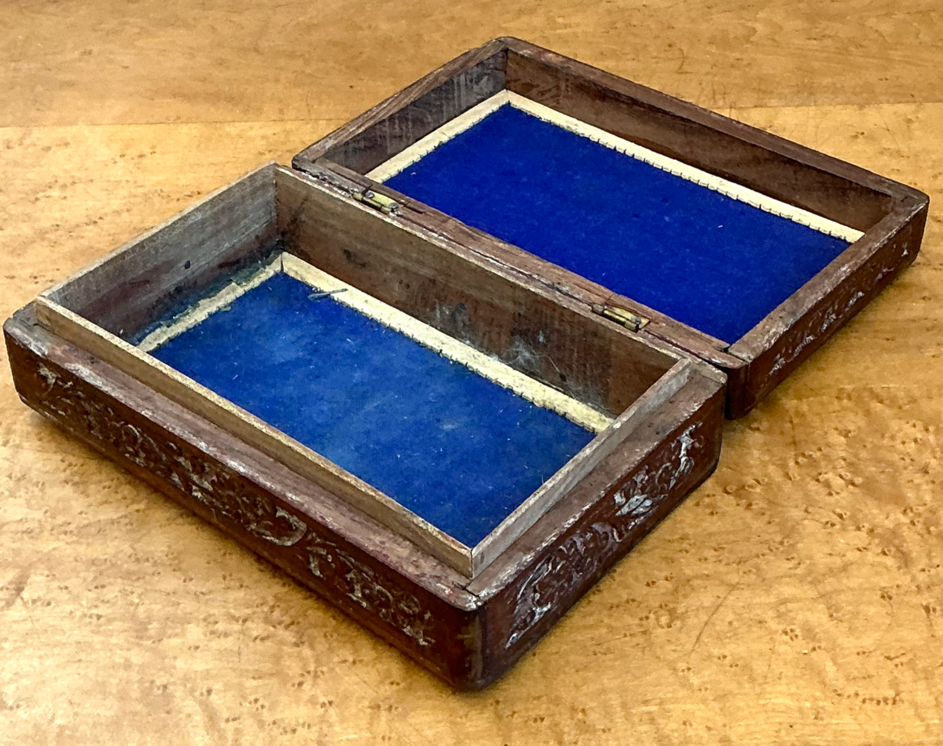 Vintage Inlaid Wood Trinket Box - Back view