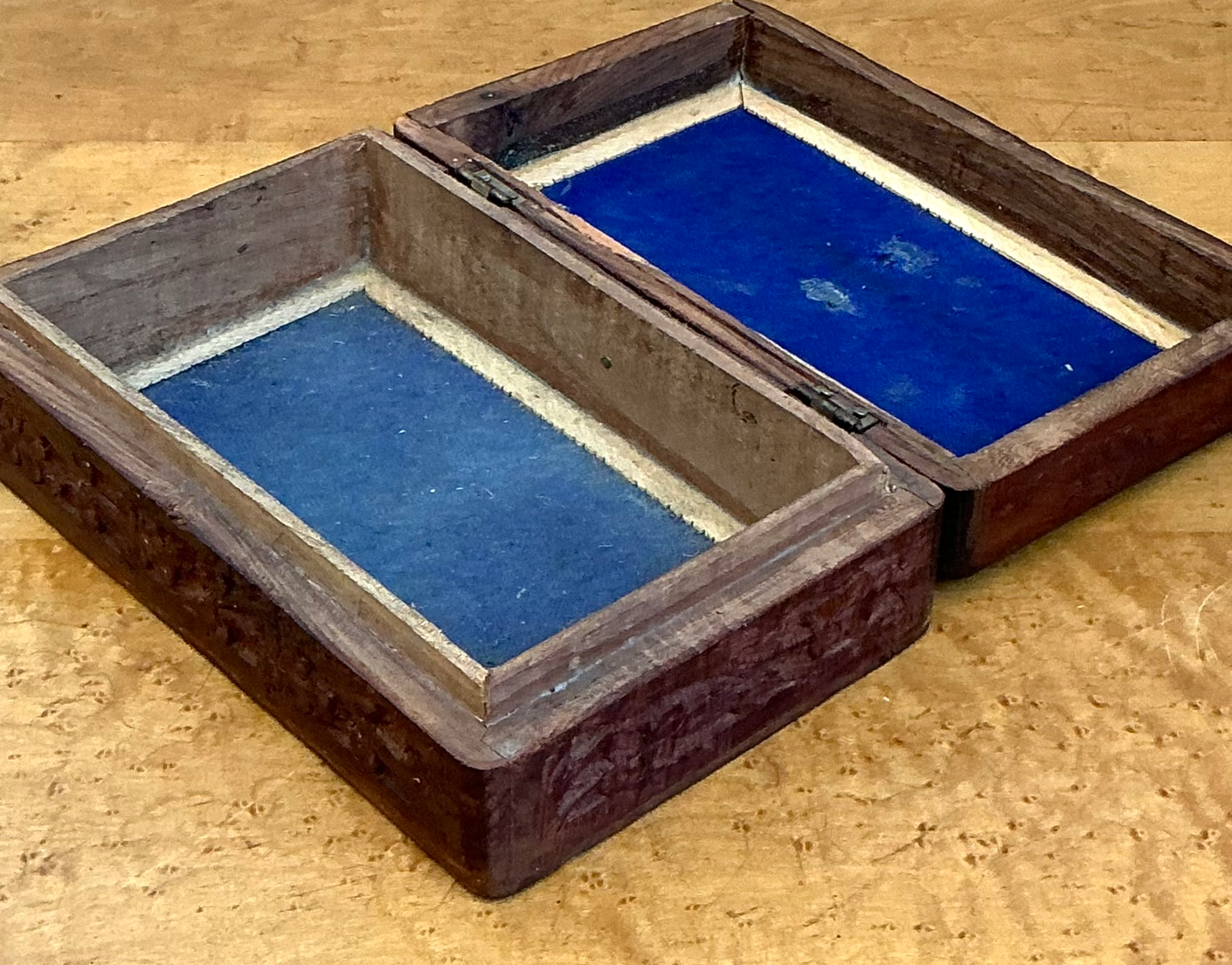 Vintage Inlaid Wood Trinket Box - Top view