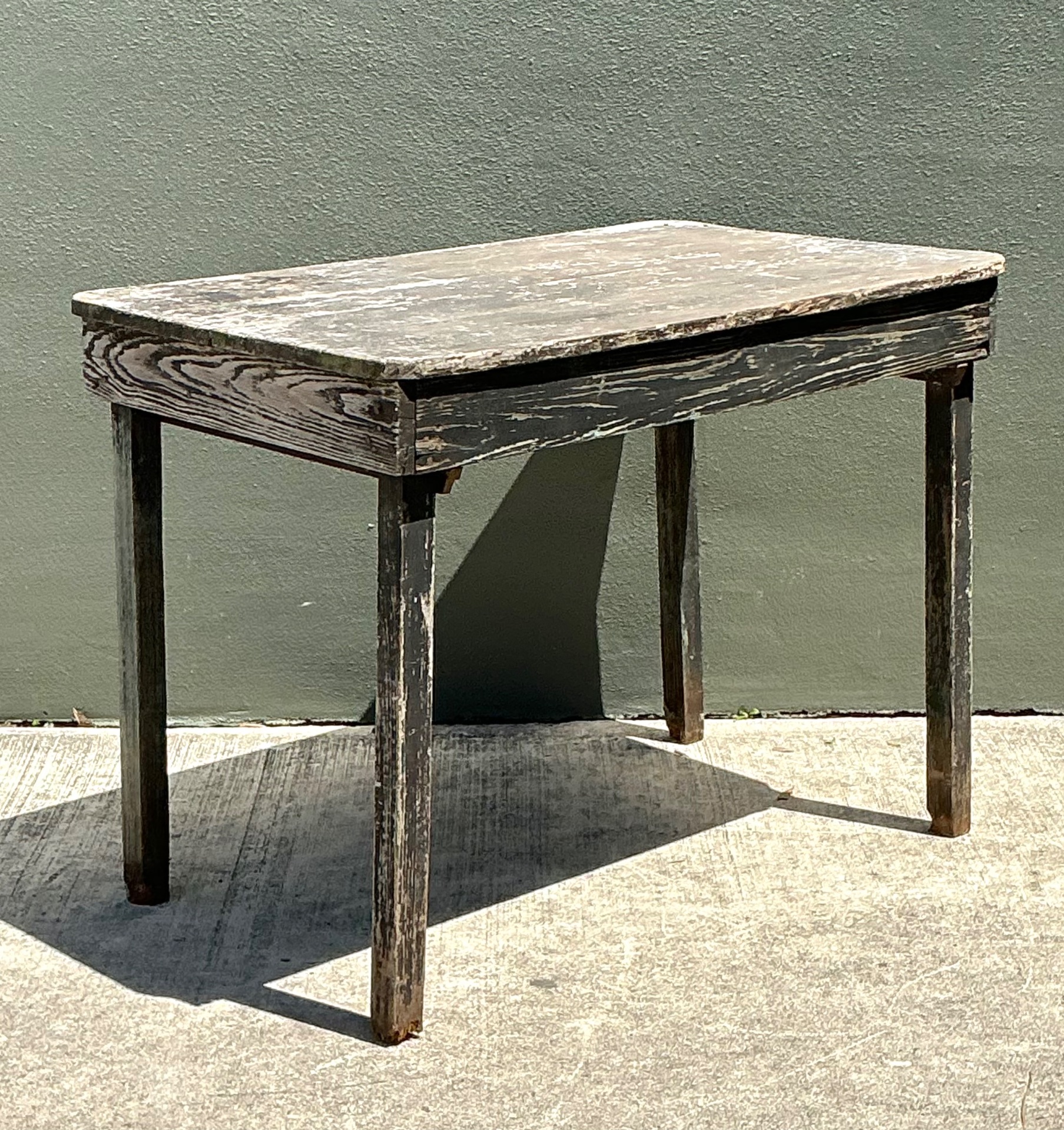 Vintage Farmhouse Style Wood Table - Side view