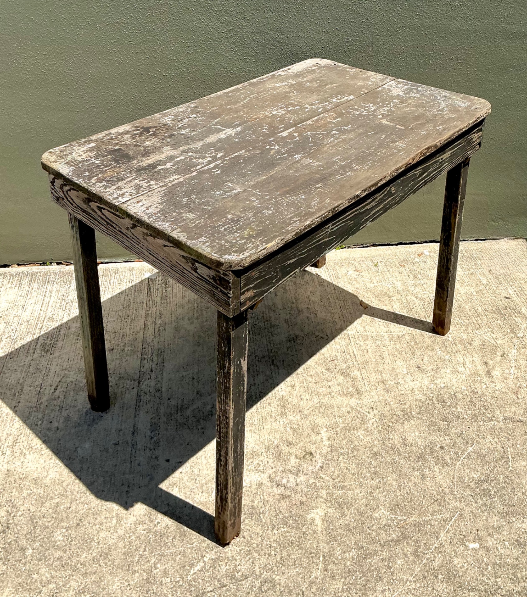 Vintage Farmhouse Style Wood Table - Top view