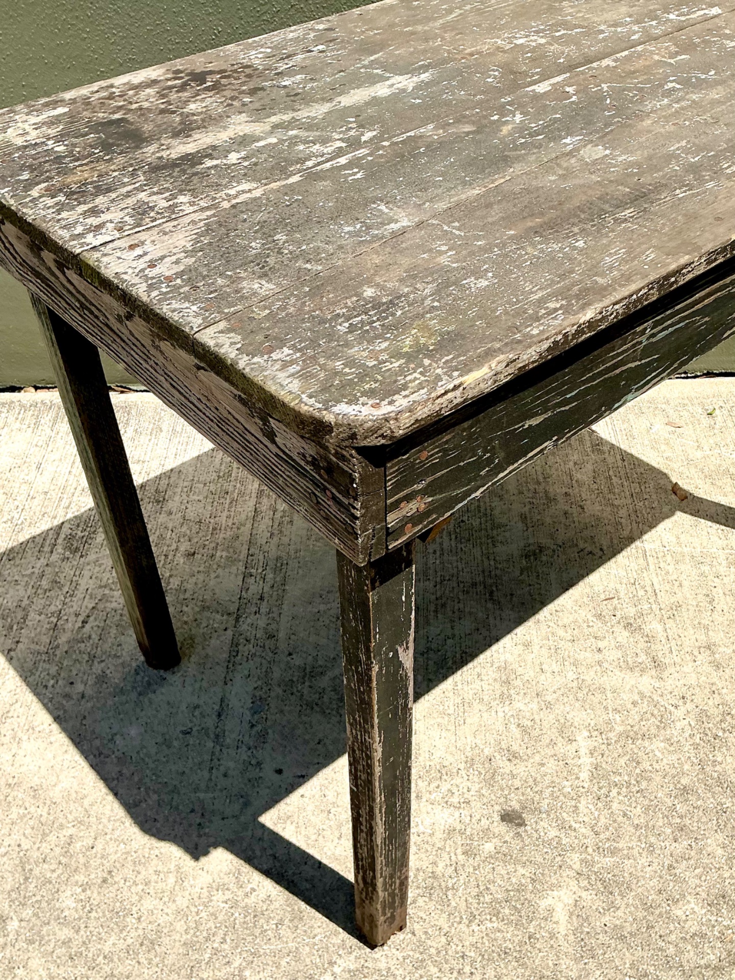 Vintage Farmhouse Style Wood Table - Top view