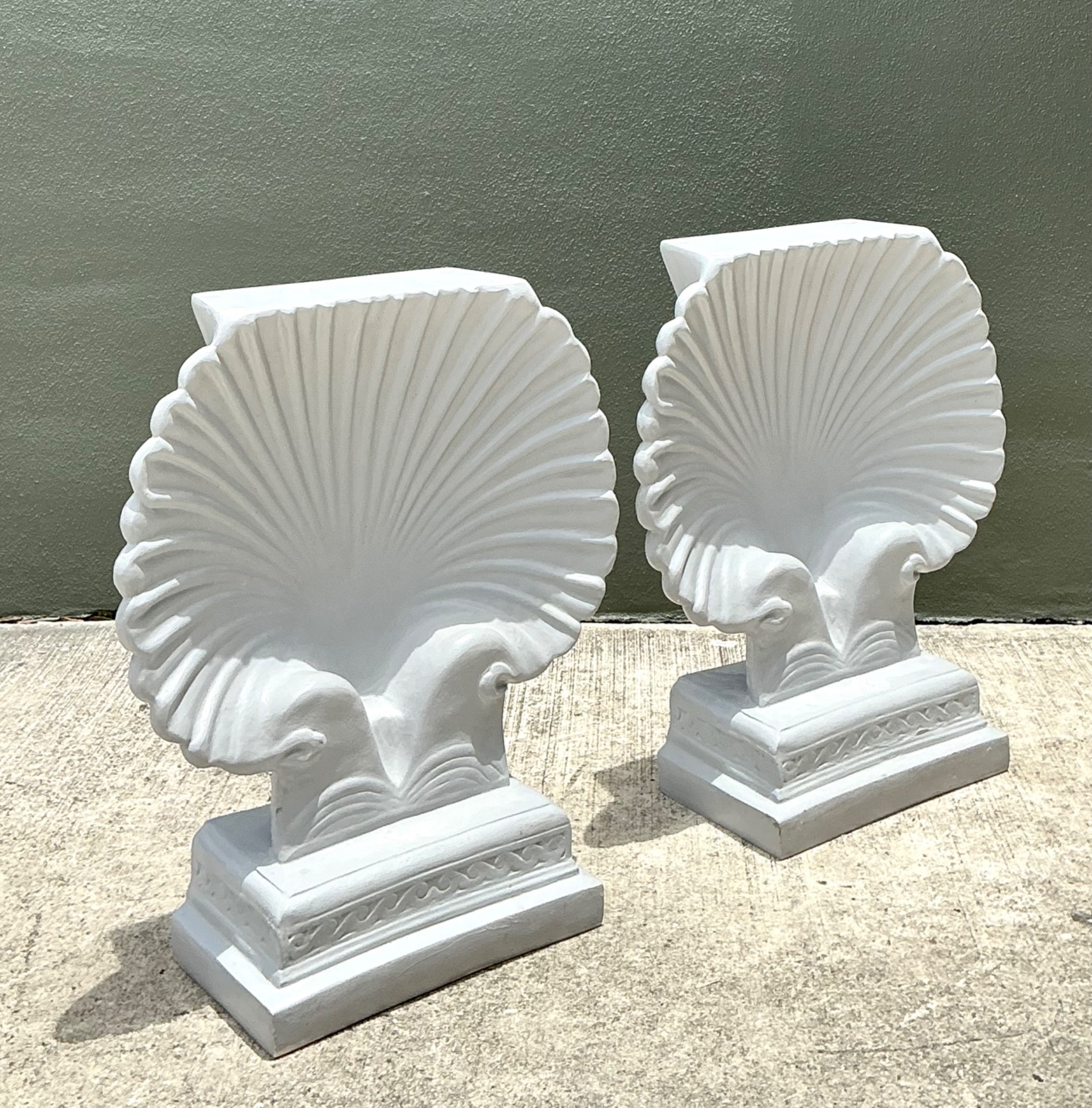 Vintage Clam Shell Pedestals - Set Of 2 - Detail view